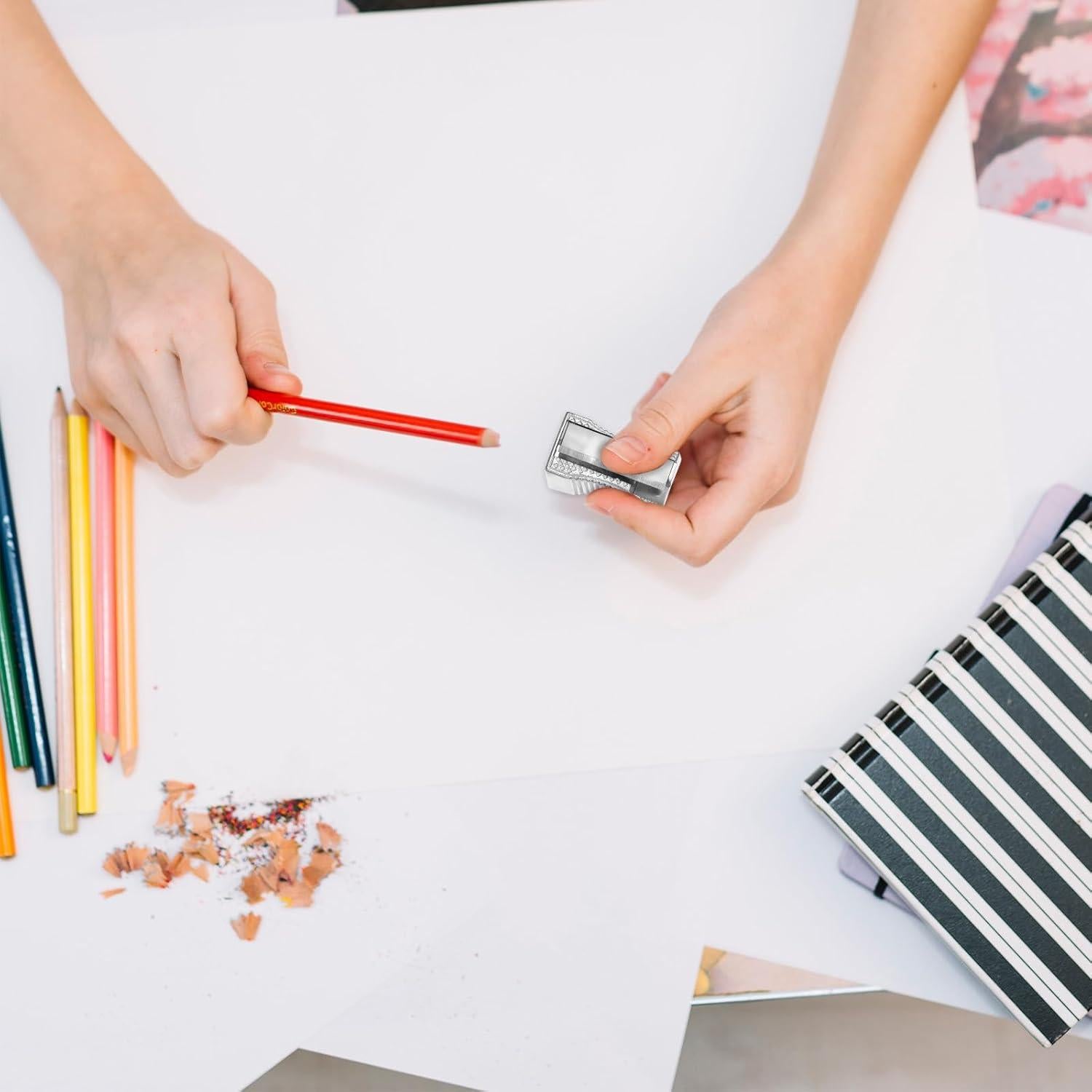 24 Sacapuntas Manuales Metálicos Xthrotsenk Un Solo Orificio