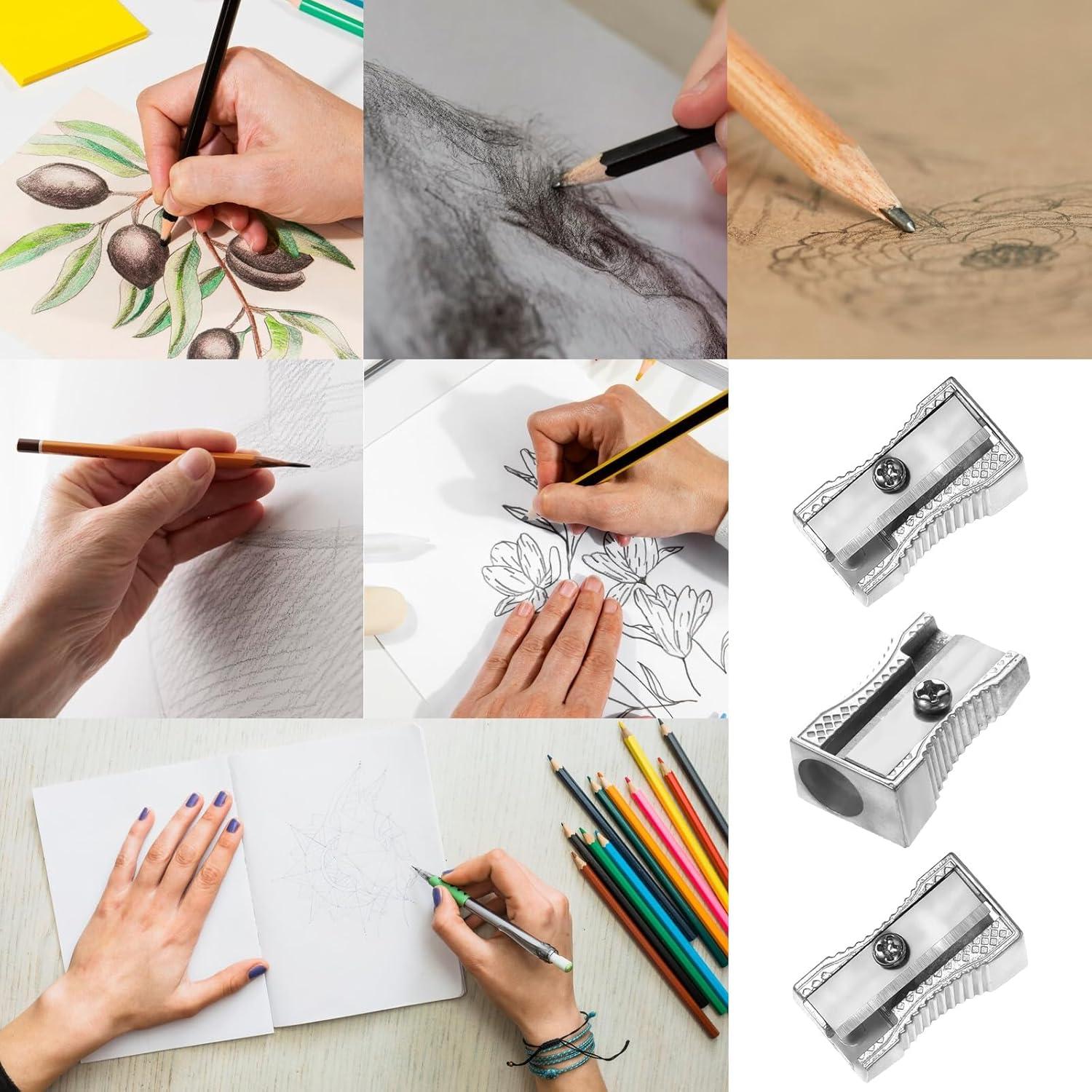 24 Sacapuntas Manuales Metálicos Xthrotsenk Un Solo Orificio