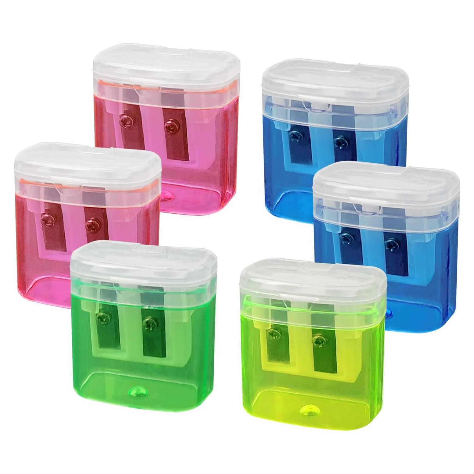 Sacapuntas Doble Orificio ZUFECY 6 Pack Manual Rosa