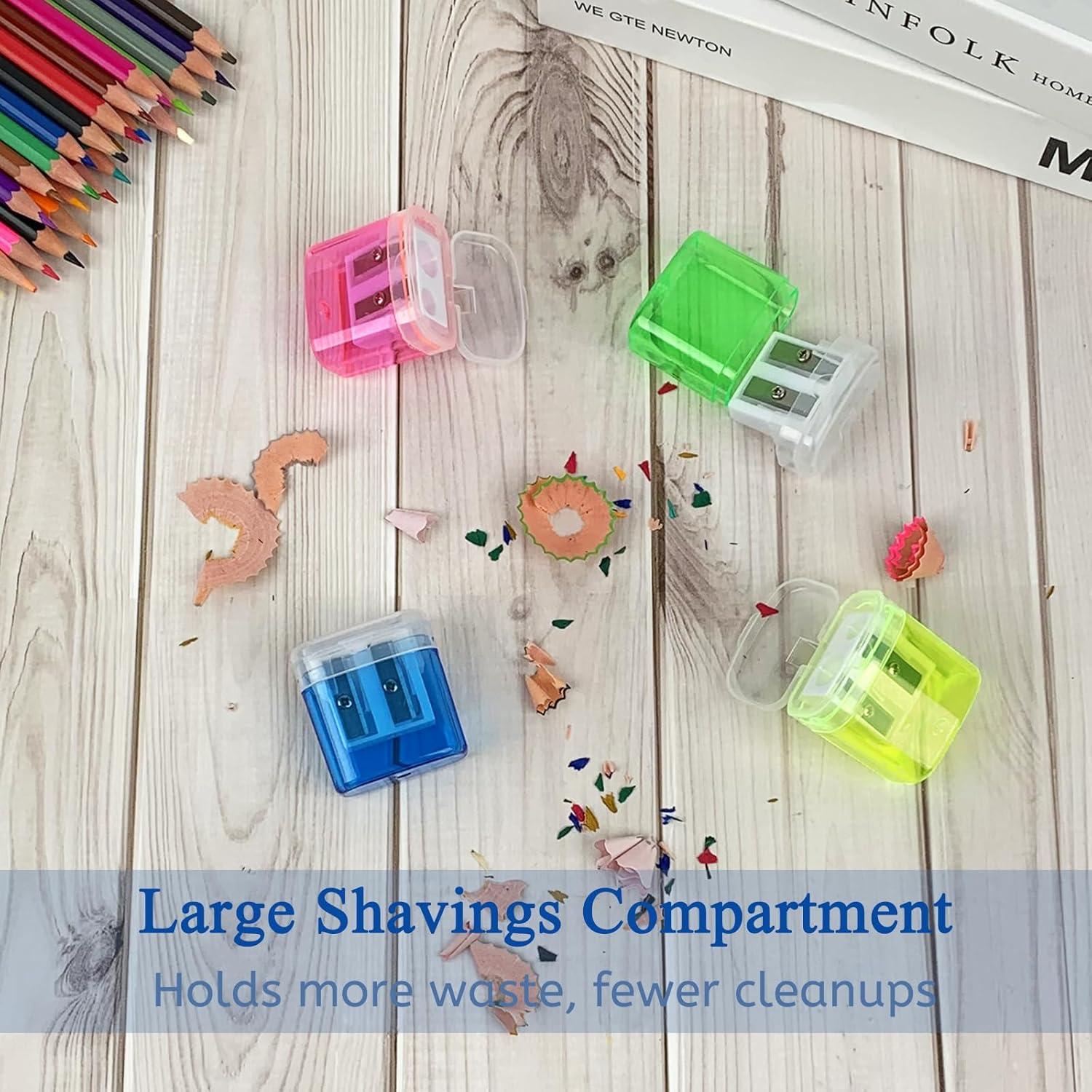 Sacapuntas Doble Orificio ZUFECY 6 Pack Manual Rosa