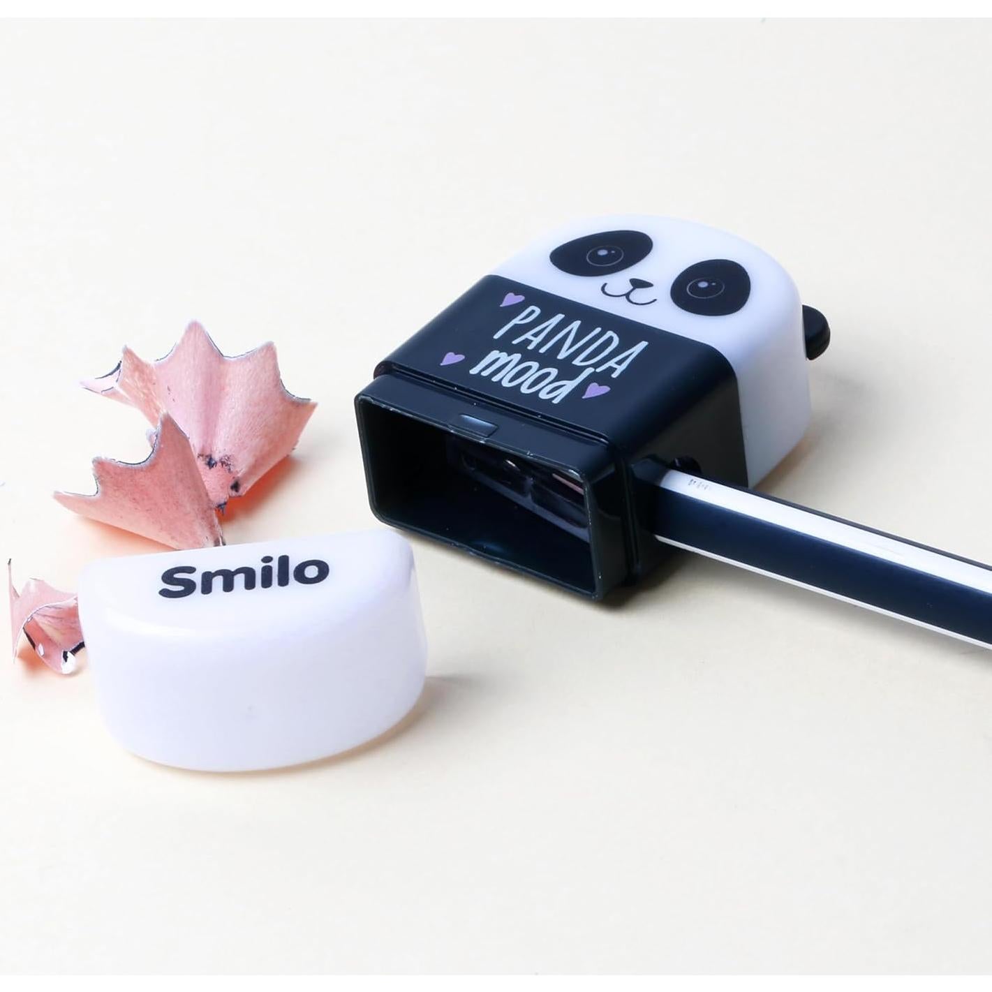 Smilo Paquete de 8 Sacapuntas 2-en-1 con Borrador Animal