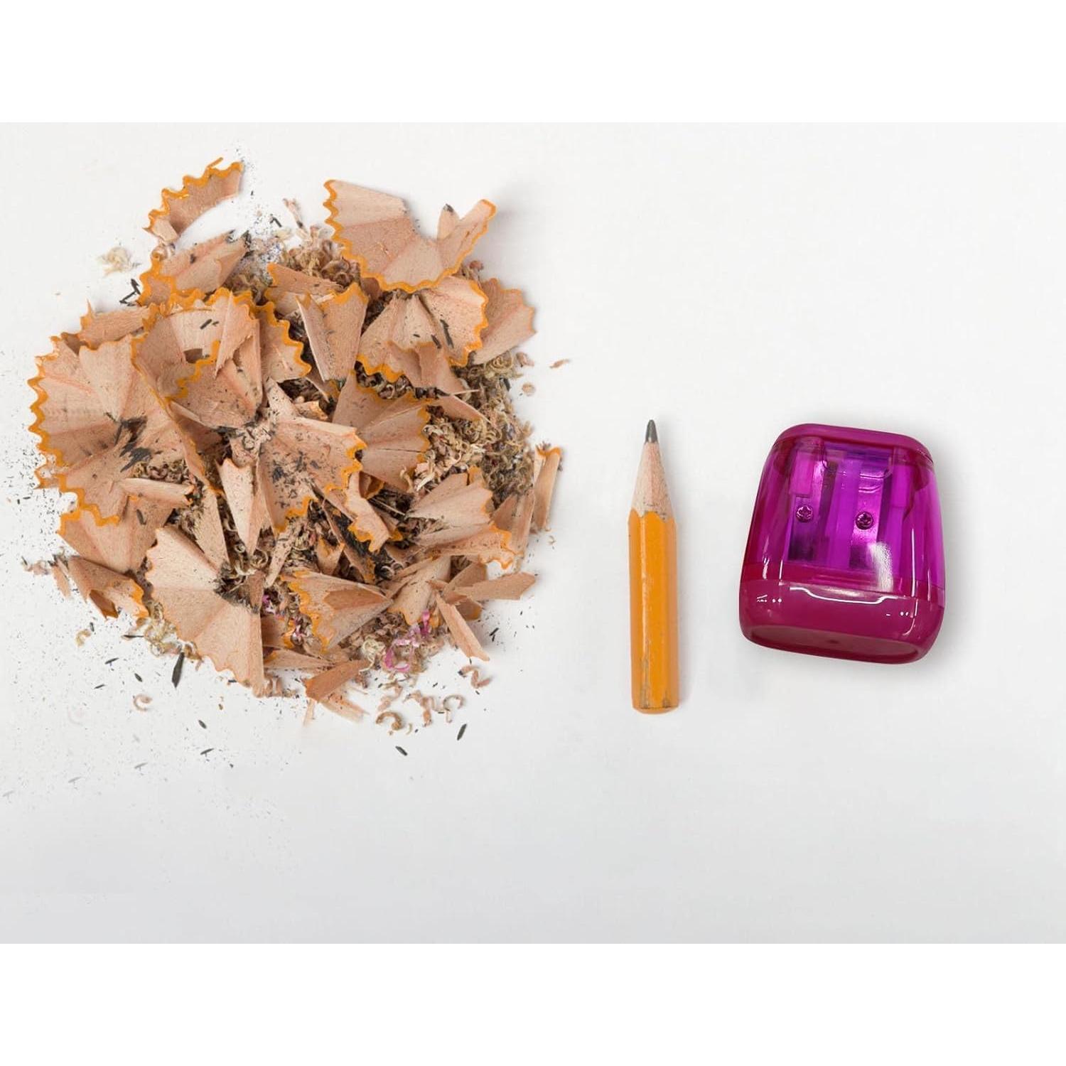 Sacapuntas Manual Doble Agujero Juroicessry Rosa Fucsia