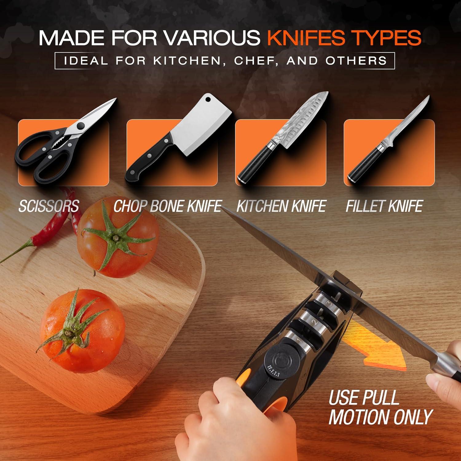 Afilador de cuchillos y tijeras My Zesty Home 3 pasos 21.5cm