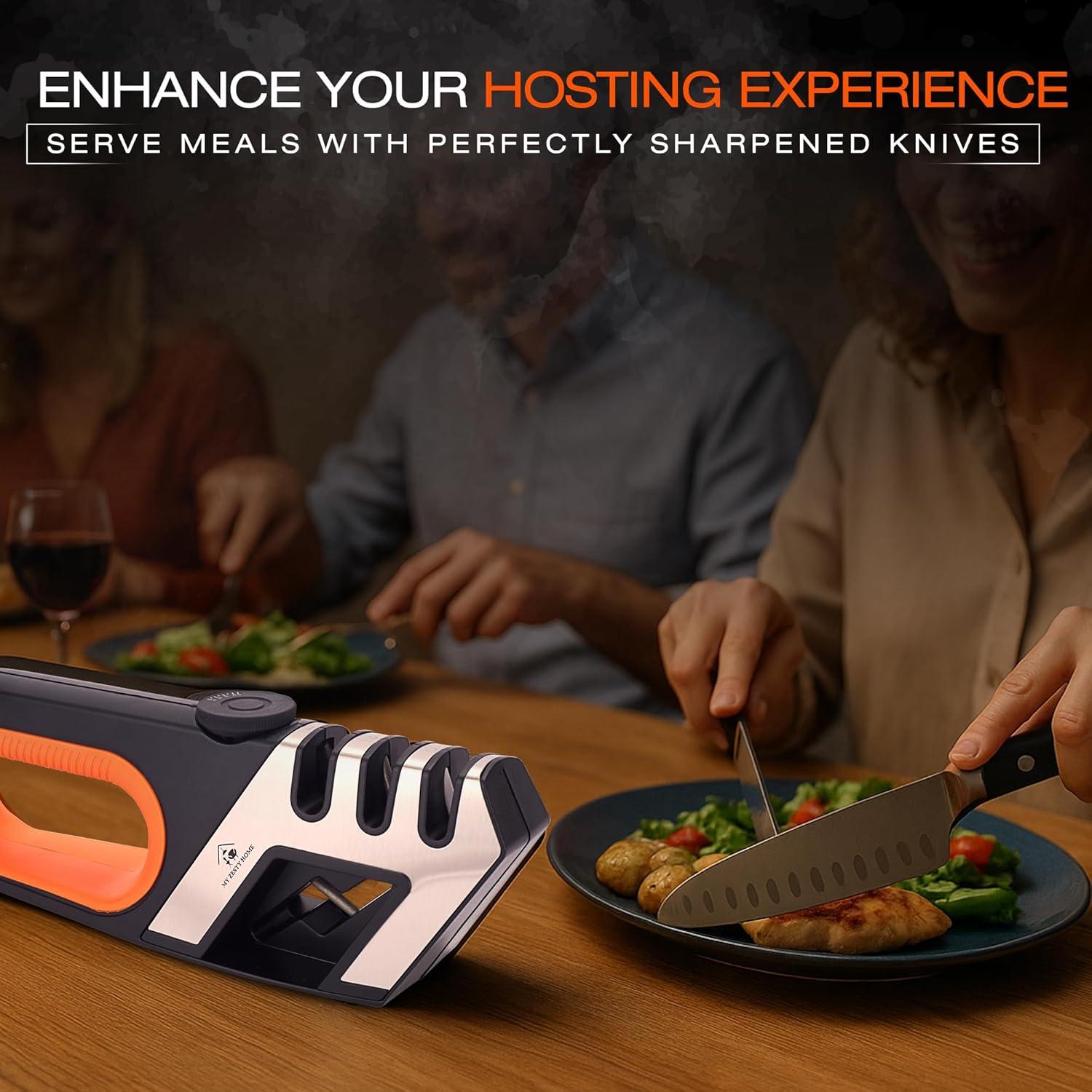 Afilador de cuchillos y tijeras My Zesty Home 3 pasos 21.5cm