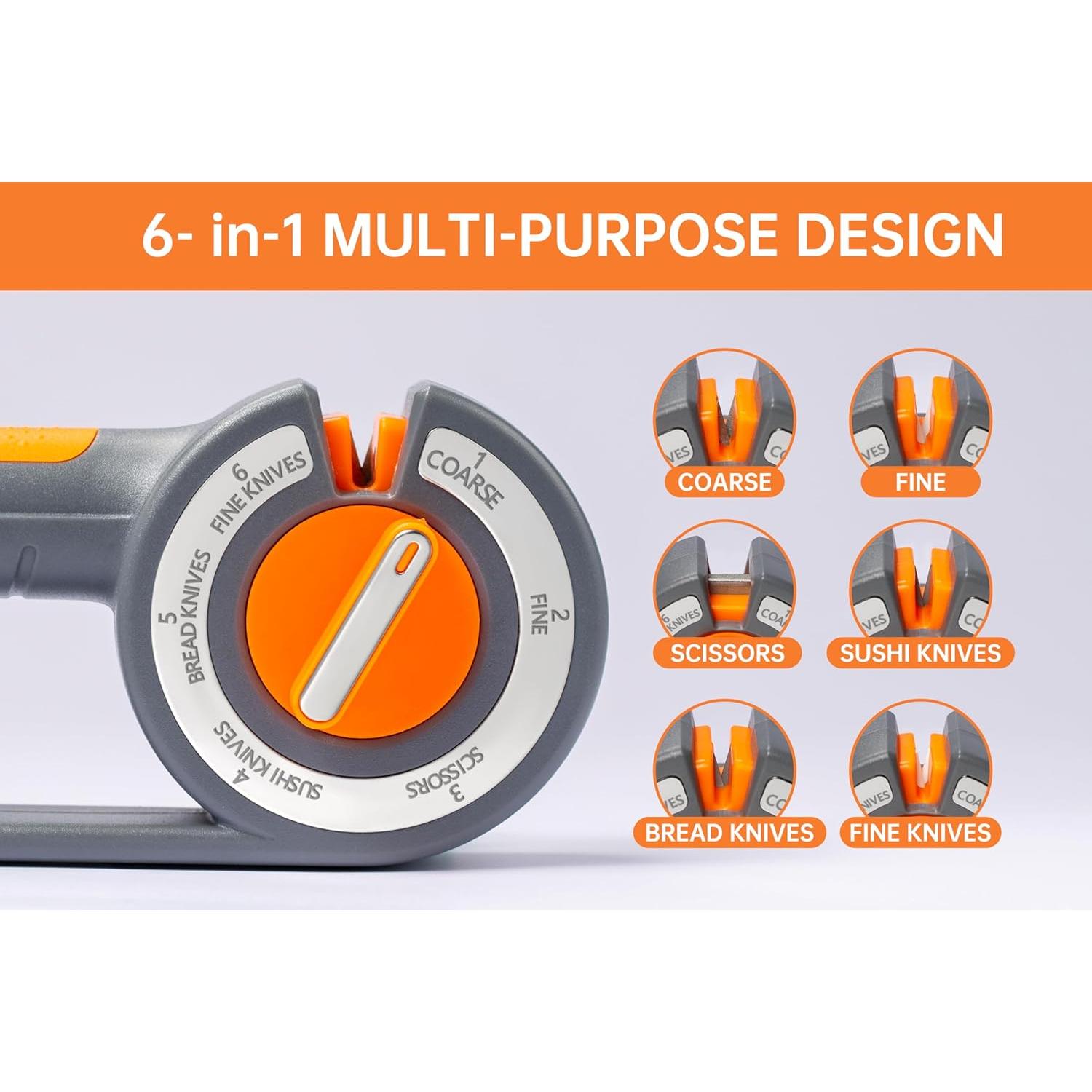 Afilador de cuchillos 6 en 1 Fyctio - Cerámica y Tungsteno