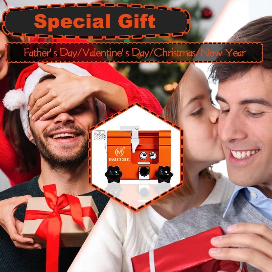 Kit Afilador de Motosierra OMCCHK Manual 3 Piezas Naranja