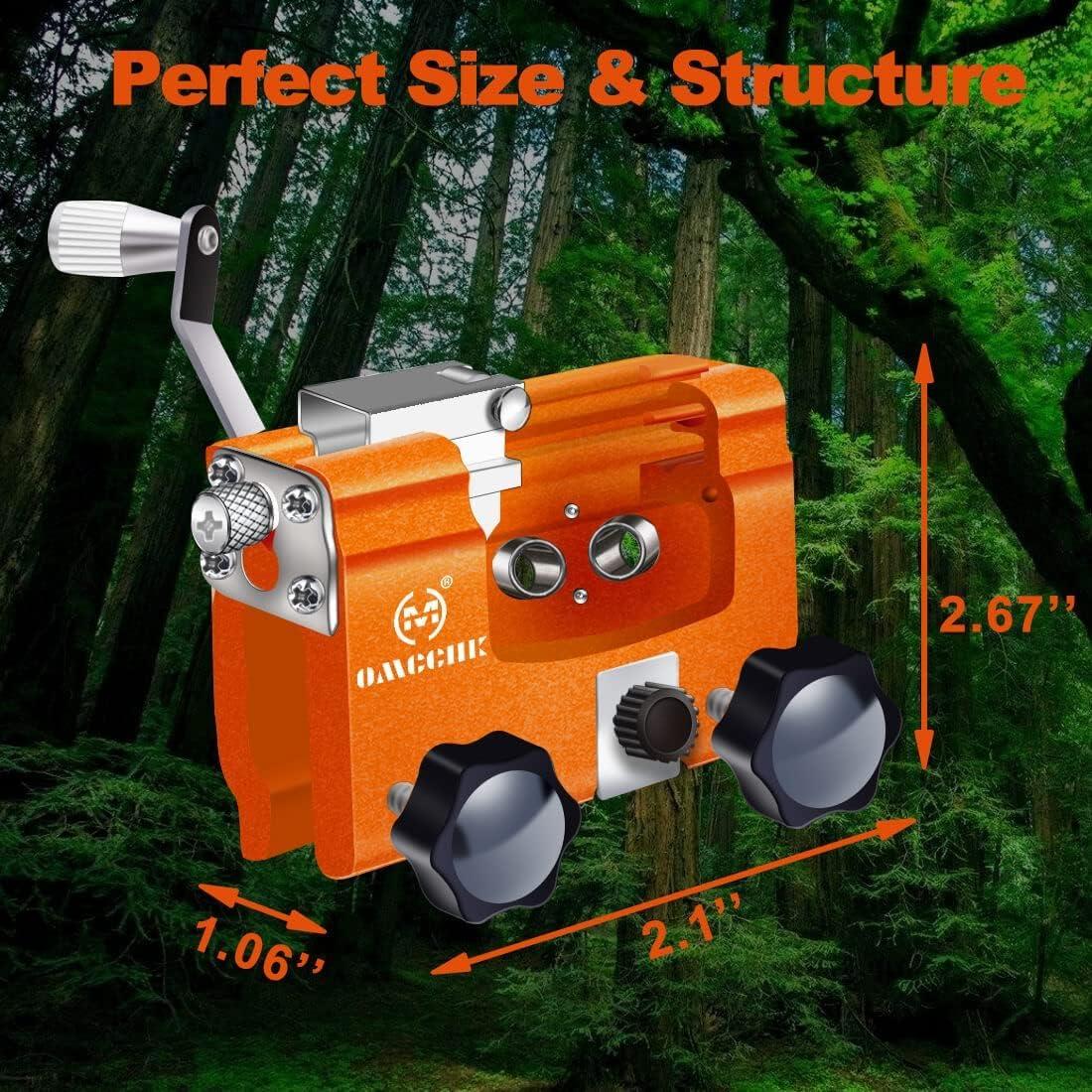 Kit Afilador de Motosierra OMCCHK Manual 3 Piezas Naranja