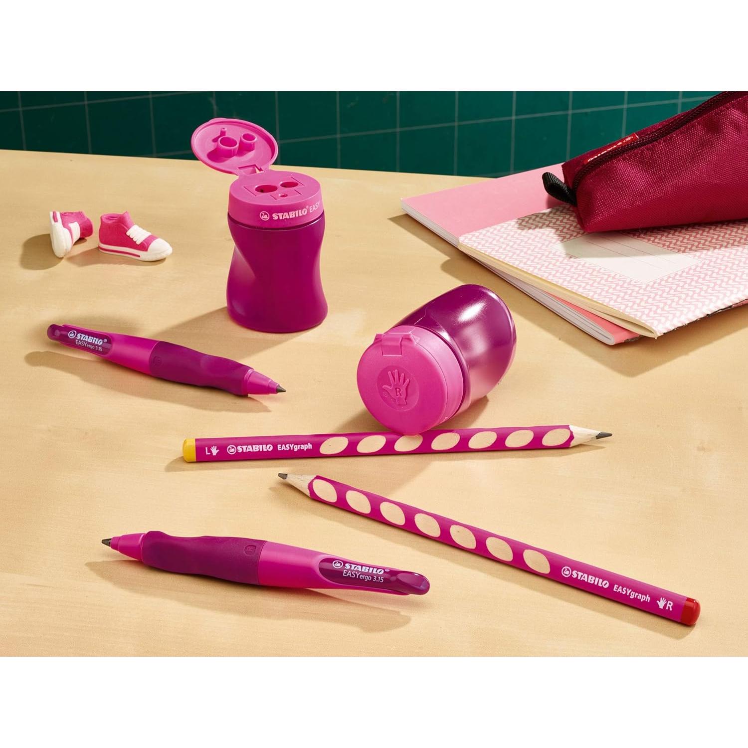 Sacapuntas Ergonómico STABILO EASYsharpener Diestro Rosa