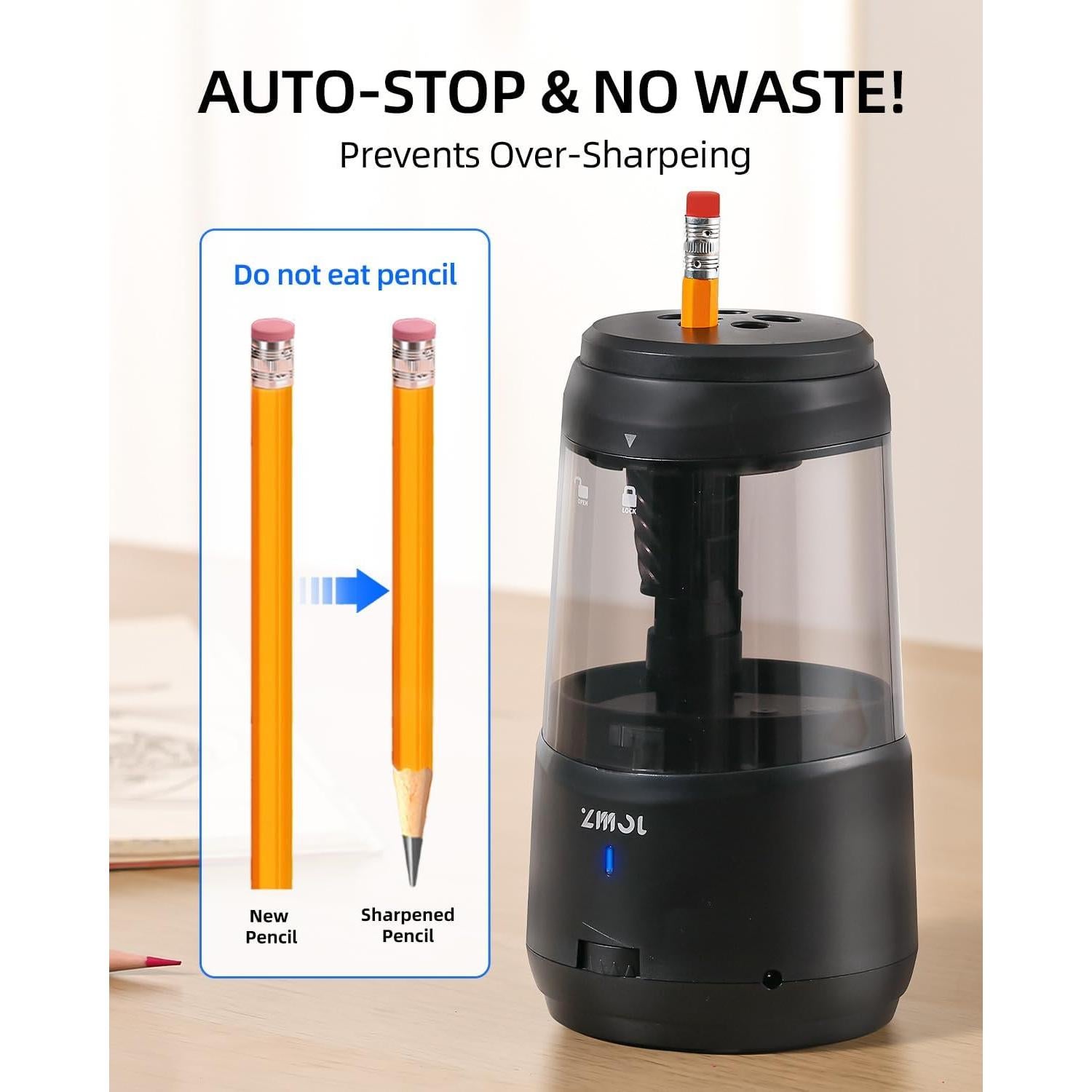 Afilador Eléctrico ZMOL JY-015 con Parada Automática y 5 Velocidades