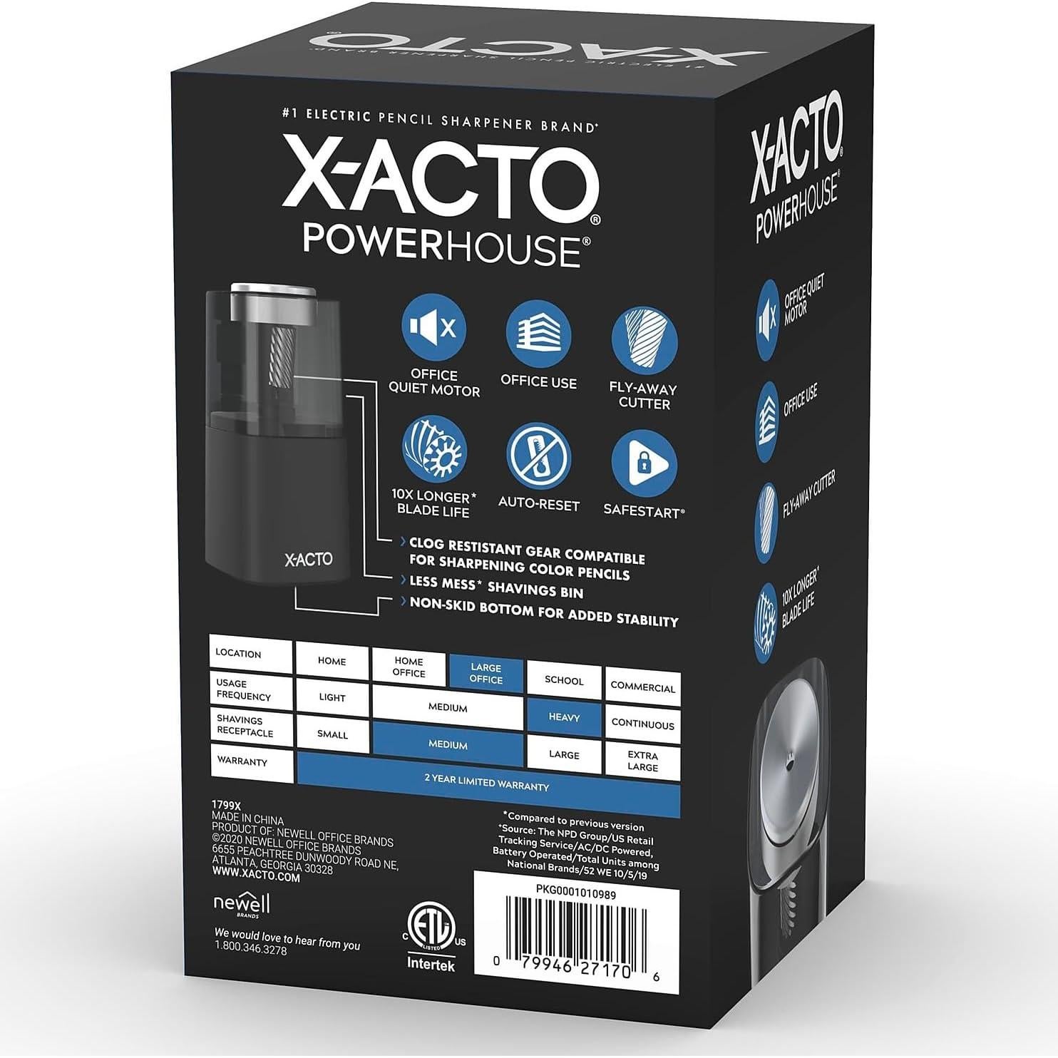 Sacapuntas Eléctrico X-ACTO Powerhouse Negro 21.4 cm