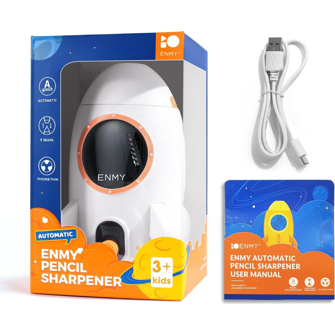 Afilador Eléctrico de Lápices ENMY Recargable 1800mAh