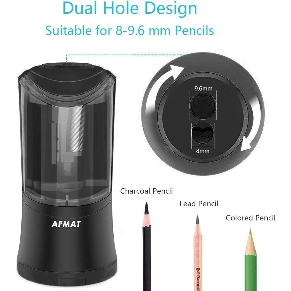 Sacapuntas Eléctrico AFMAT Recargable Punta Larga 6-9.6mm