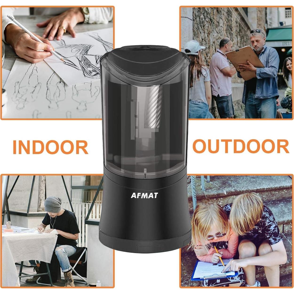 Sacapuntas Eléctrico AFMAT Recargable Punta Larga 6-9.6mm