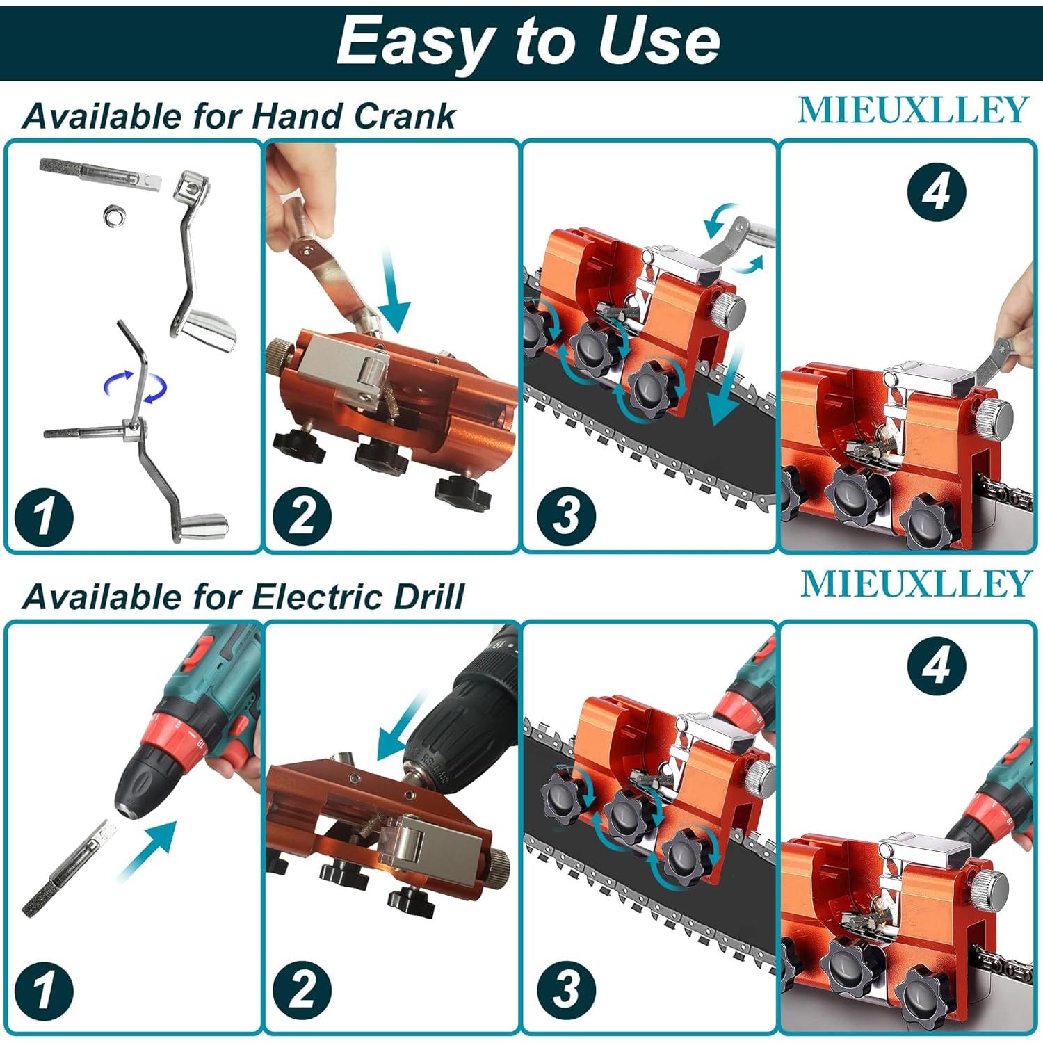 Afilador de Motosierra MIEUXLLEY 5 Piezas Carburo Tungsteno