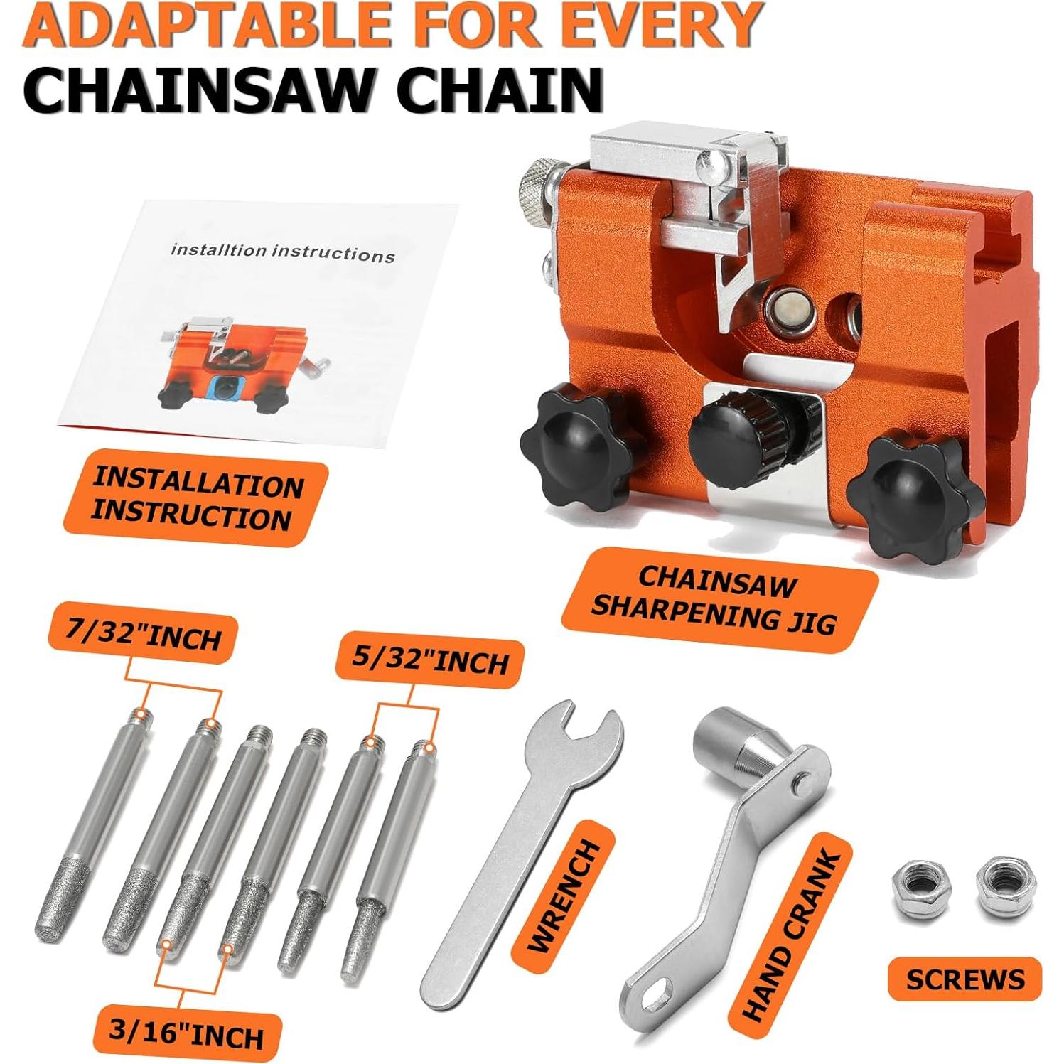 Kit de Afilador de Motosierra LSMYOTA con 6 Varillas 4-22"