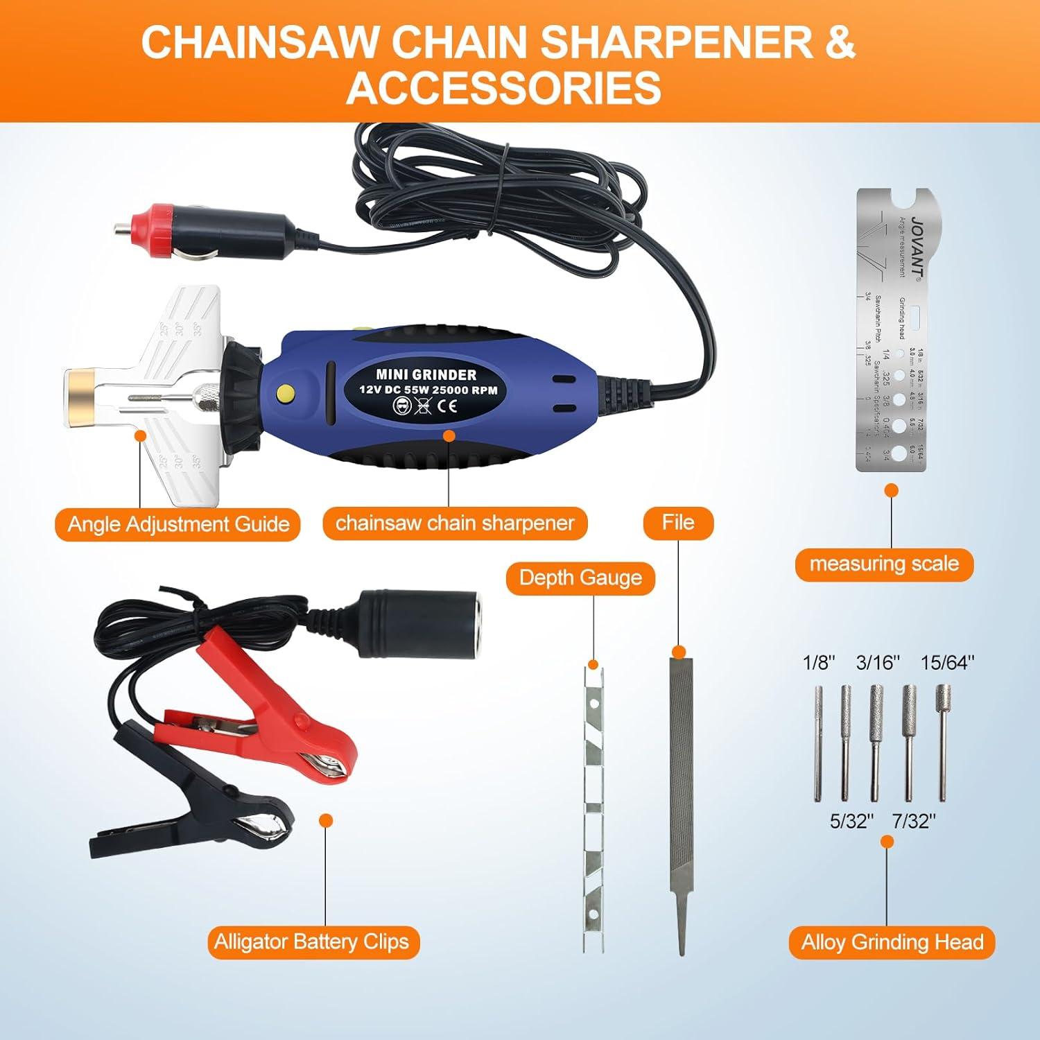 Kit de Afilador de Motosierra Eléctrica Jovant 12V 25000RPM