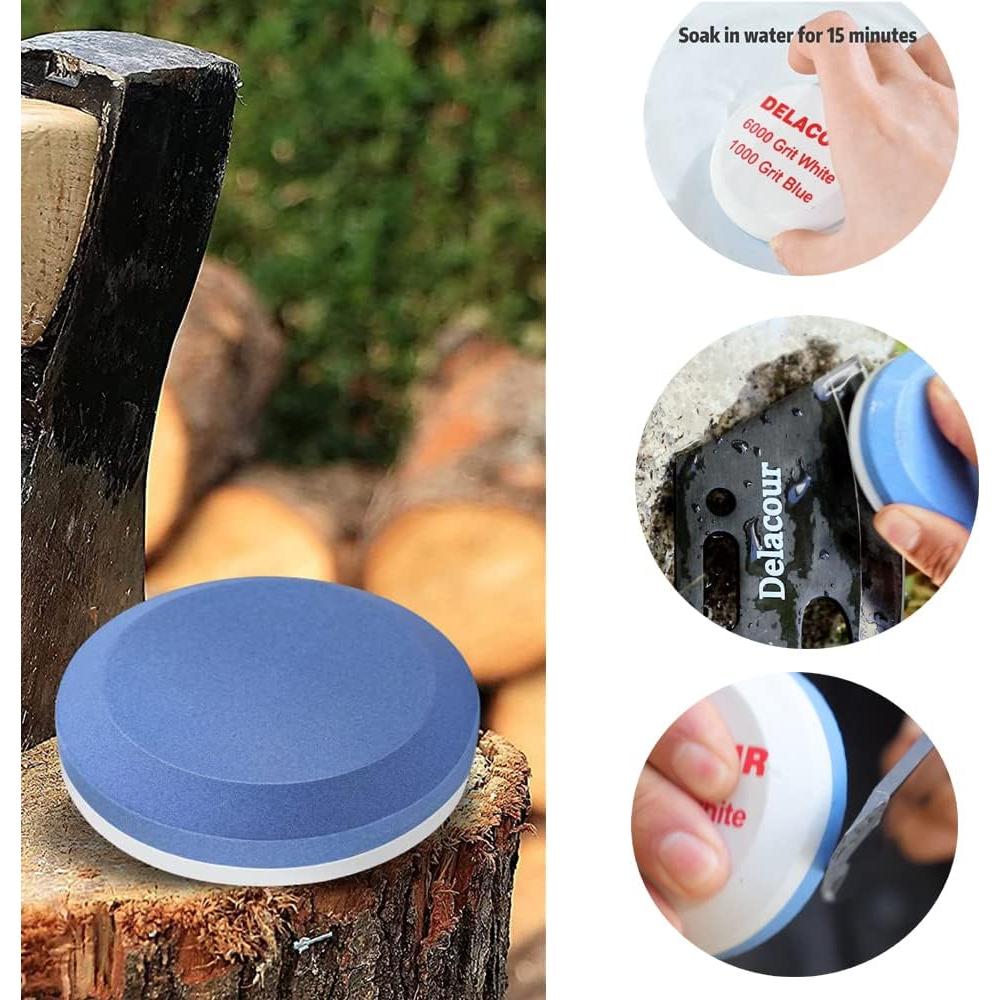 Piedra de Afilar Doble Grano Delacour 1000/6000 para Cuchillos