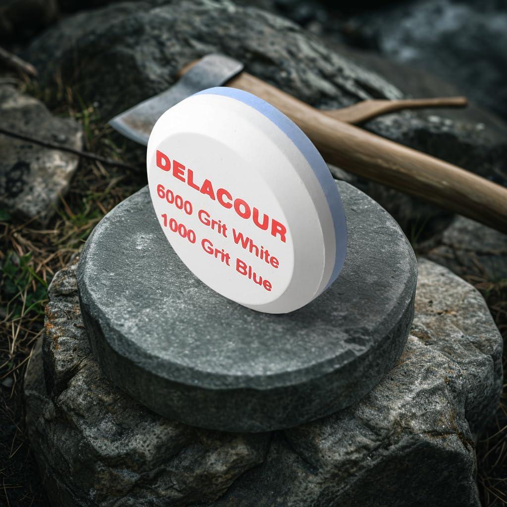 Piedra de Afilar Doble Grano Delacour 1000/6000 para Cuchillos