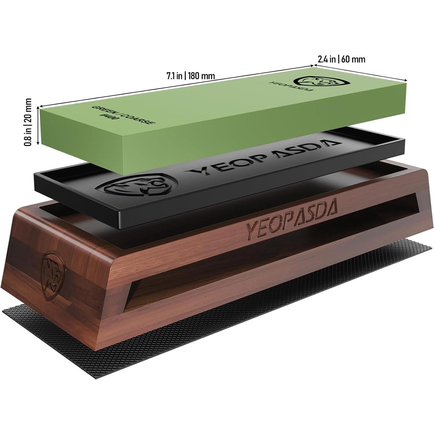 Kit de Piedra de Afilar YeopAsda 3 Lados Grano 400/1000/6000