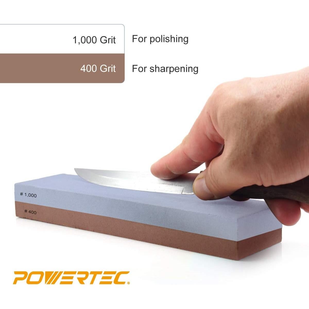 Piedra de Afilado POWERTEC 400/1000 Doble Cara 20x7 cm