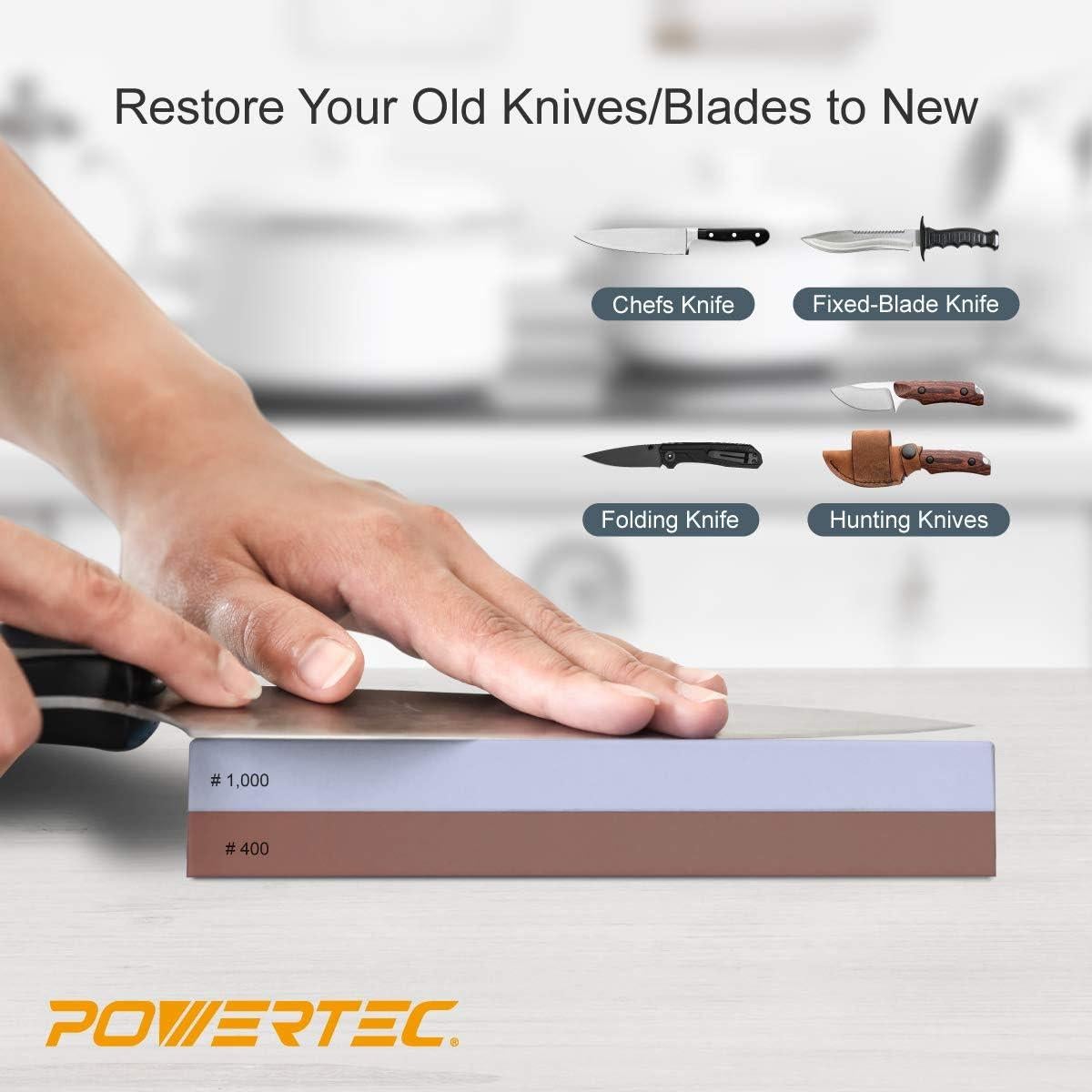 Piedra de Afilado POWERTEC 400/1000 Doble Cara 20x7 cm