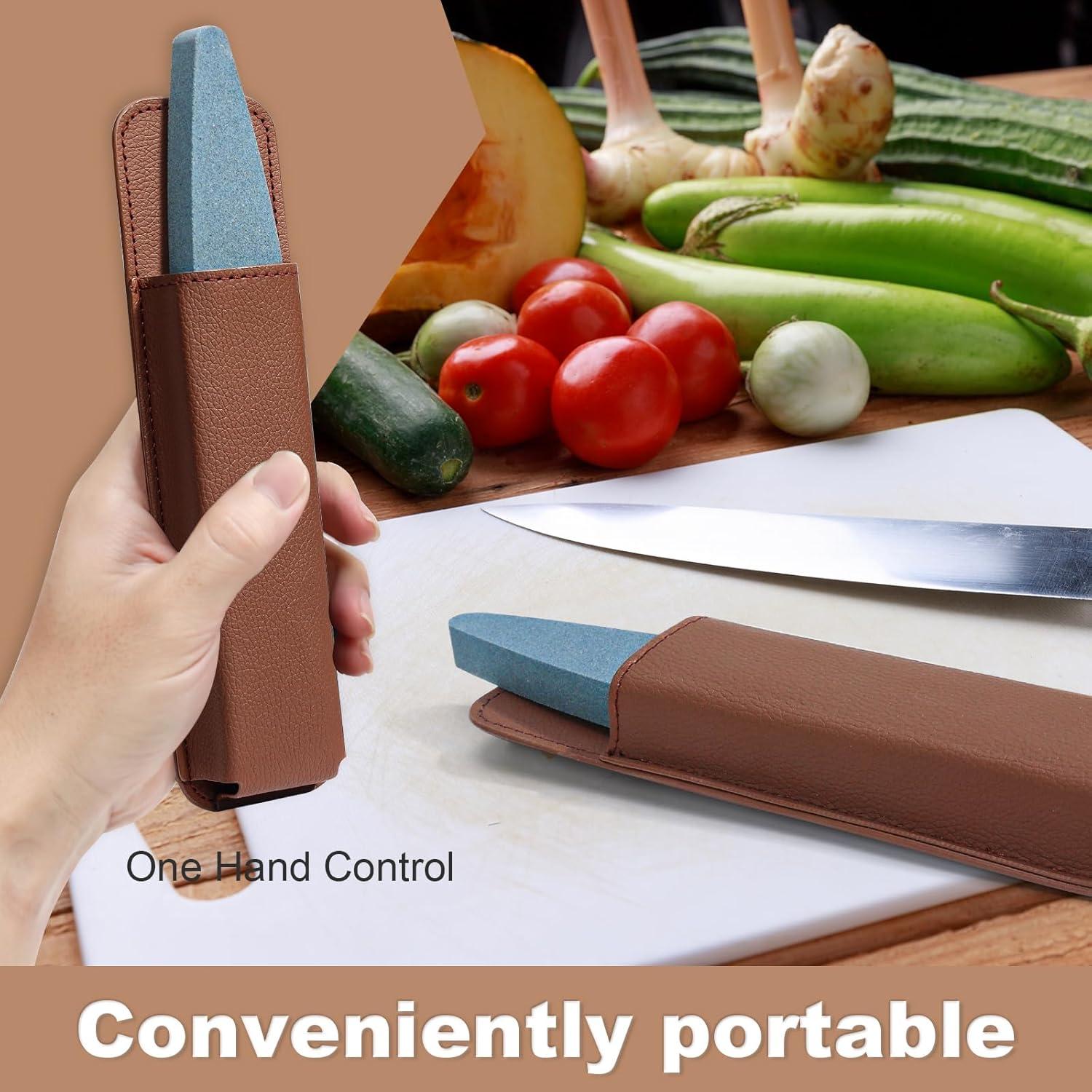Kit de Afilador de Cuchillos MSHUNKEJI con Funda de Cuero PU