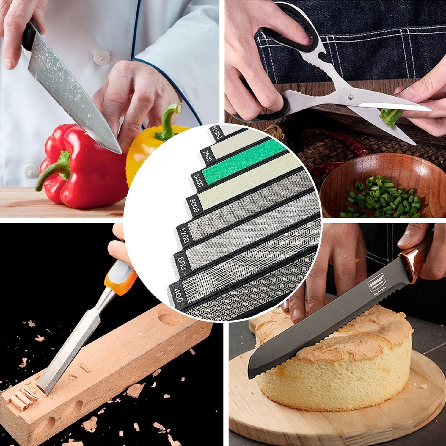 Conjunto de Piedras de Afilar de Diamante MOVIRON 8 Pcs 200-10000 Grano