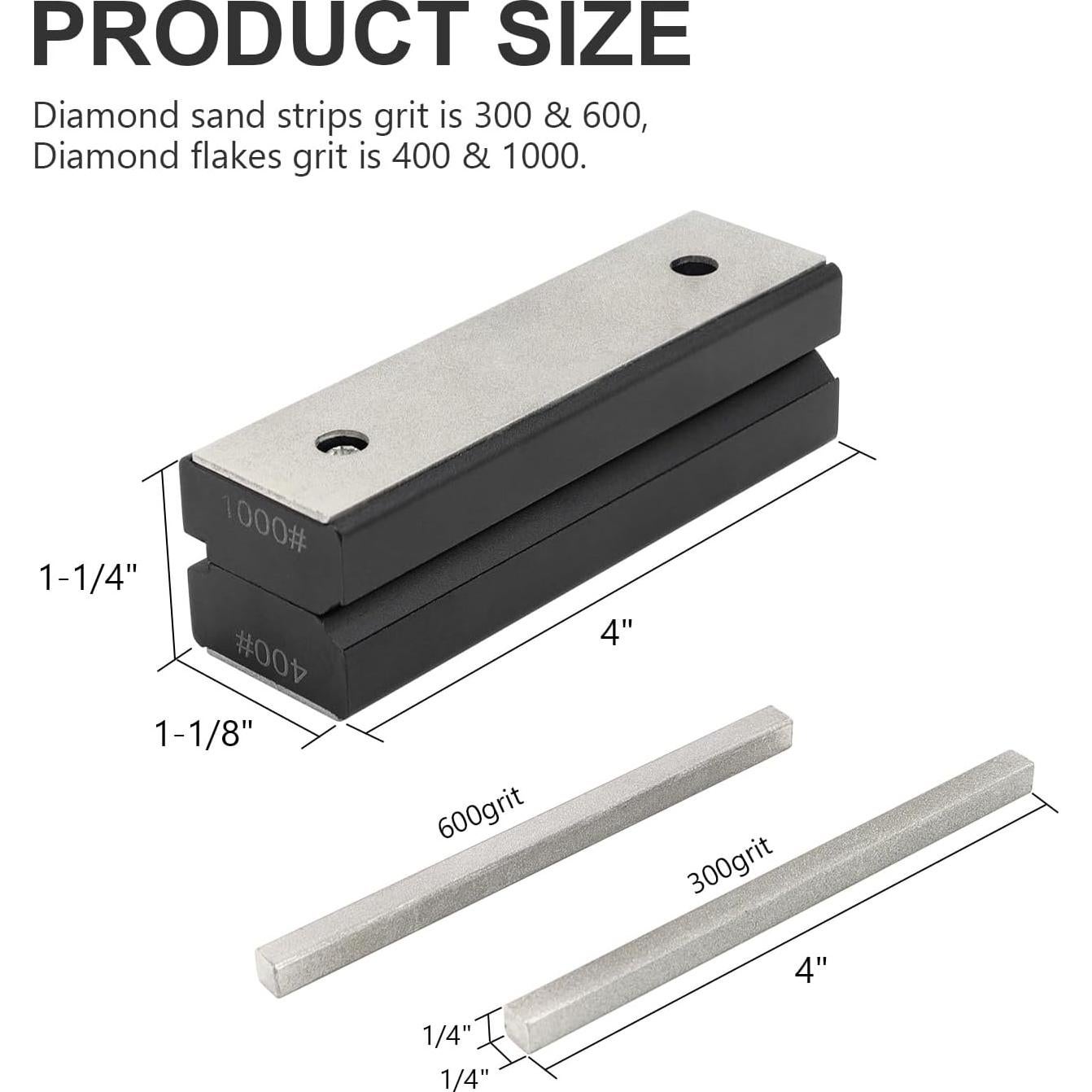 Piedra de Afilado de Diamante 4 Lados BLSGBUIDING 10.16 cm
