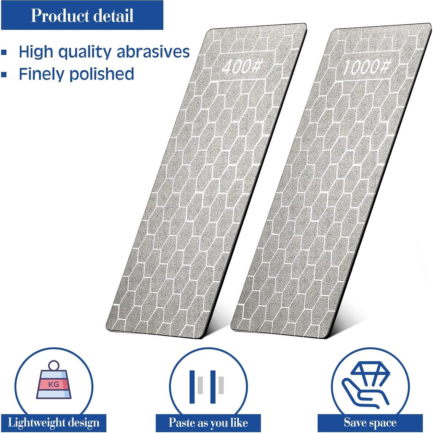 Piedra de Afilar de Diamante Honoson 4 Piezas 15x6.3cm 400/600/1000/1200 Grit