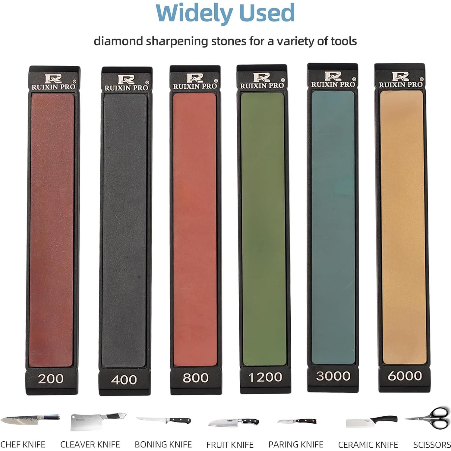 6 Piedras de Afilar de Diamante RUIXIN PRO Granos 200-6000
