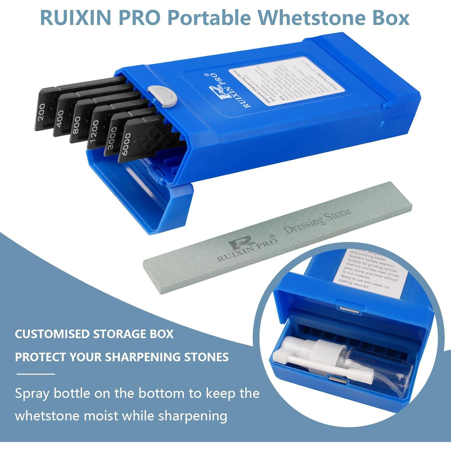 6 Piedras de Afilar de Diamante RUIXIN PRO Granos 200-6000
