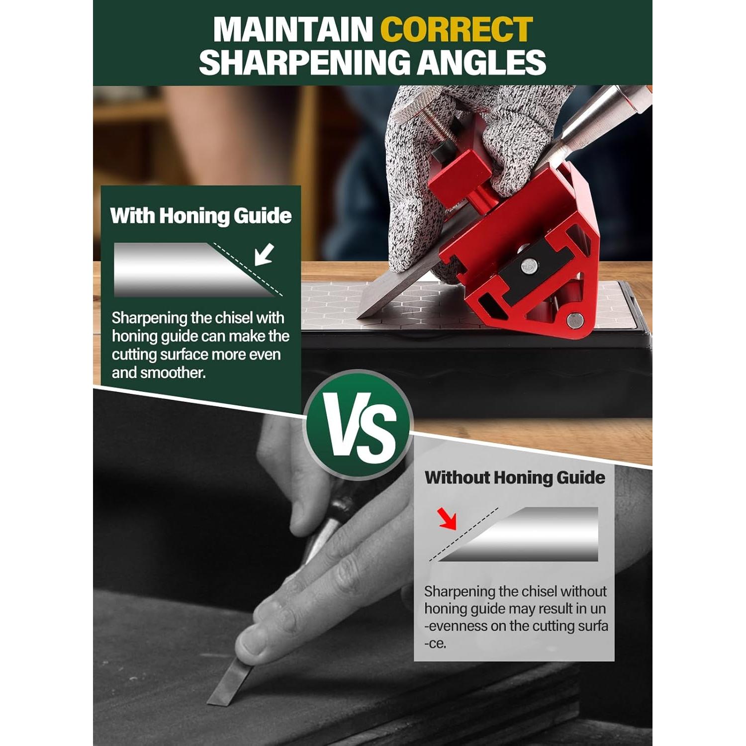 Kit de Afilado de Cinceles Kalolary con Guía y Transportador 400/1000