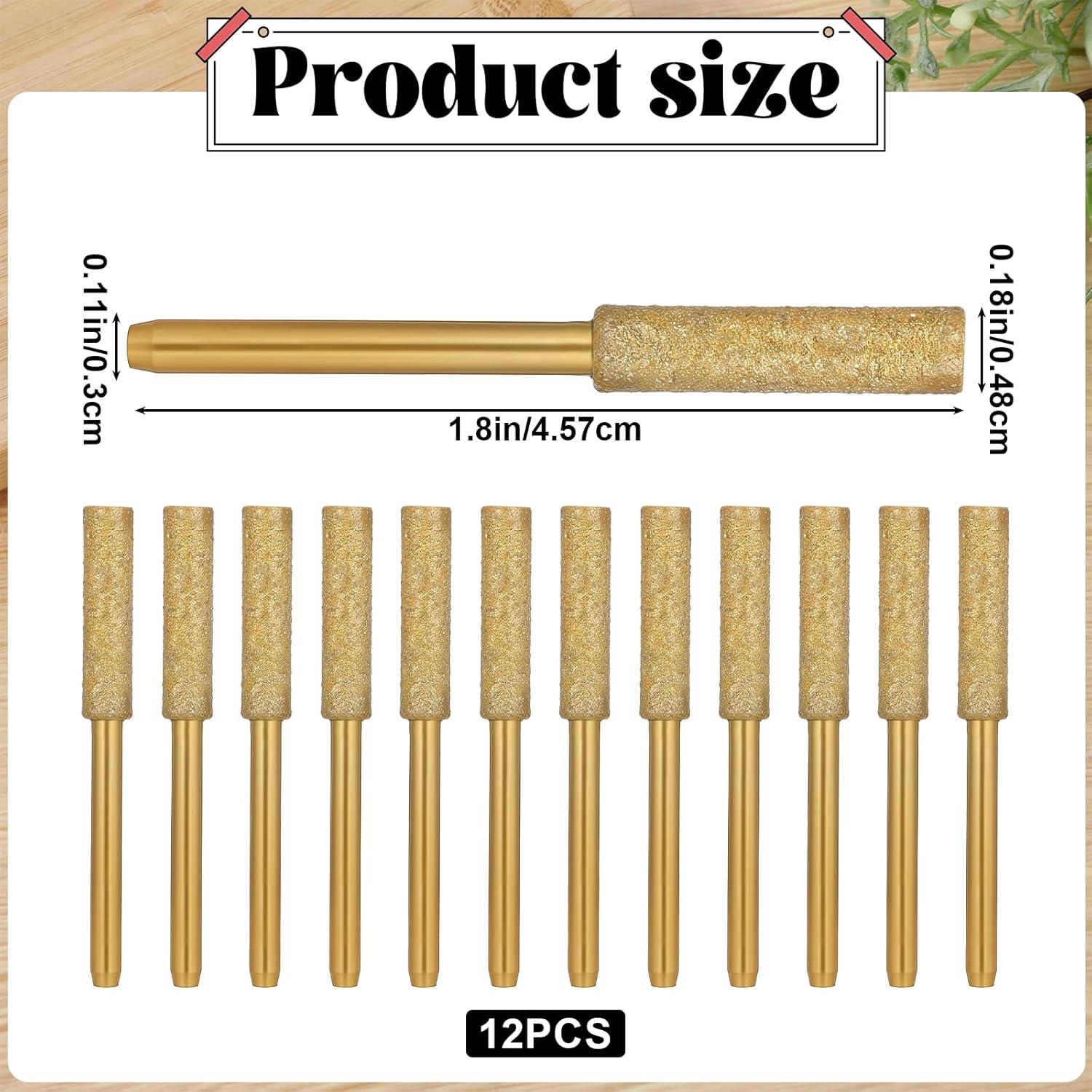 12 Puntas de Afilador de Motosierra Diamante Piriuuo 4.8mm