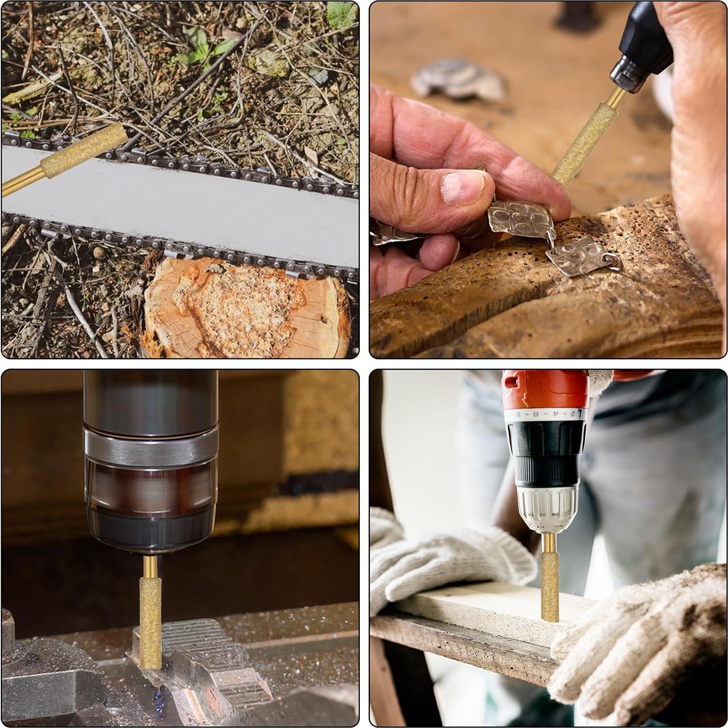 12 Puntas de Afilador de Motosierra Diamante Piriuuo 4.8mm