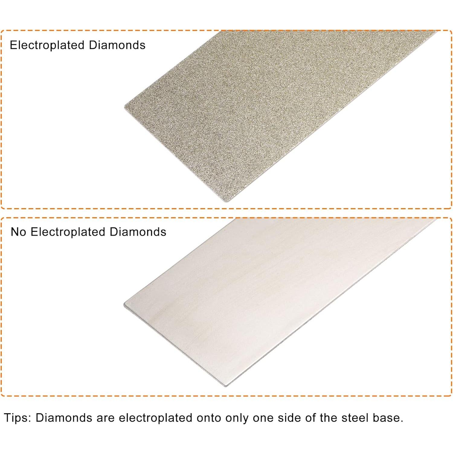 Piedra de Afilar de Diamante uxcell 170mm 80/120 Granos 2pcs