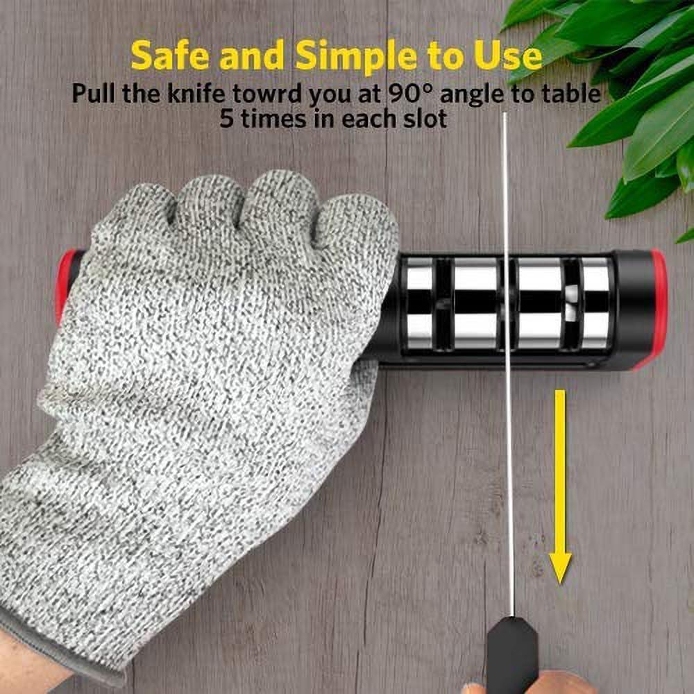 Afilador de cuchillos manual Grill-A-Brush 3 etapas cerámica y tungsteno