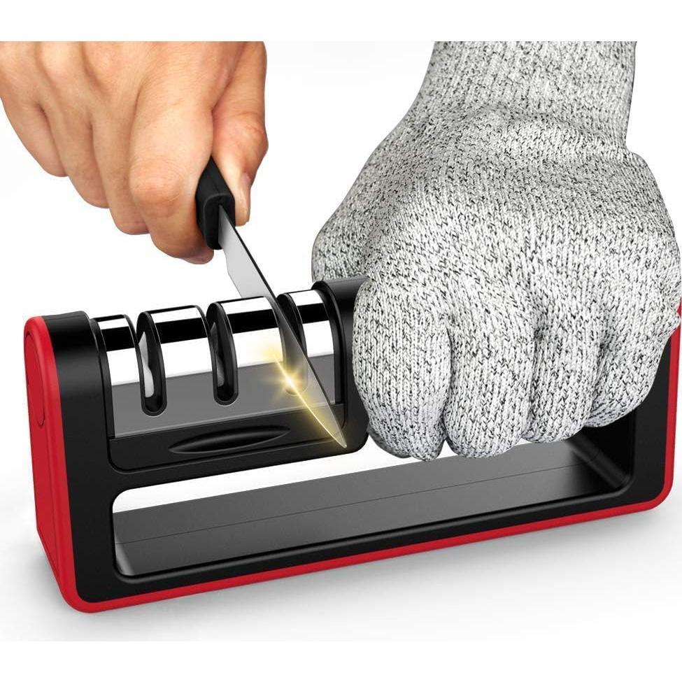 Afilador de cuchillos manual Grill-A-Brush 3 etapas cerámica y tungsteno