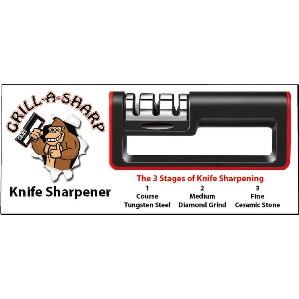 Afilador de cuchillos manual Grill-A-Brush 3 etapas cerámica y tungsteno