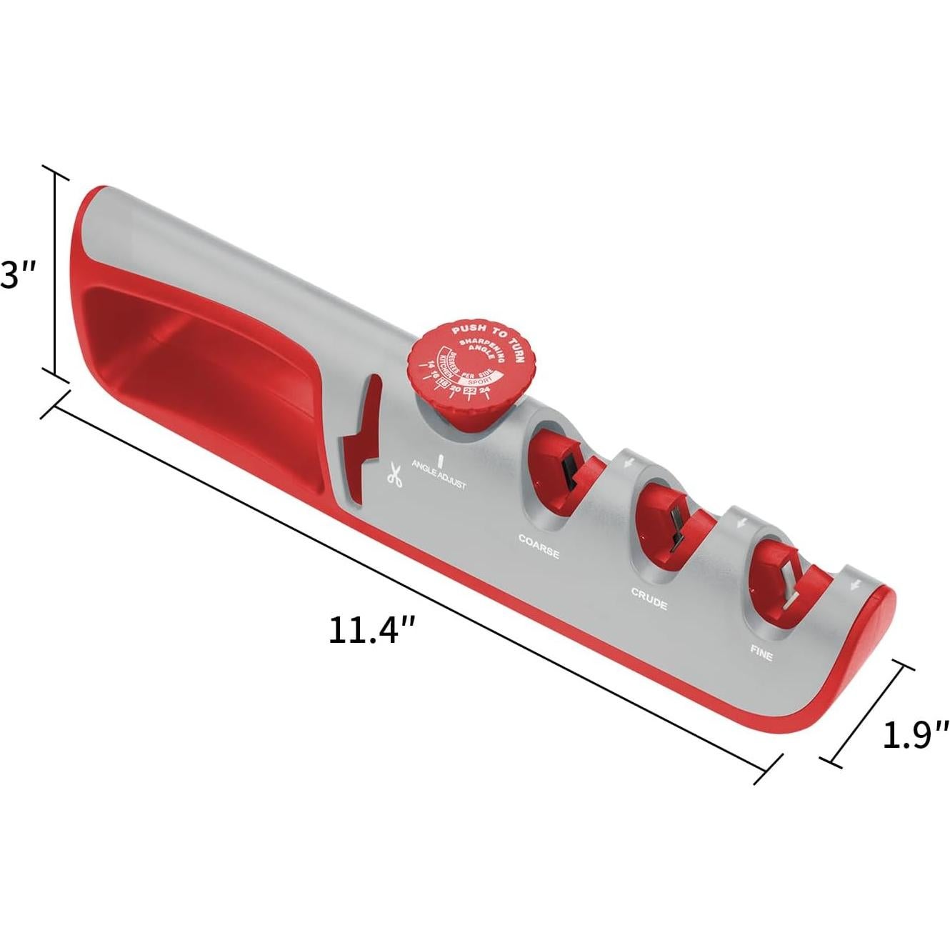 Afilador de cuchillos ShanSon 4 en 1 con guía ajustable gris