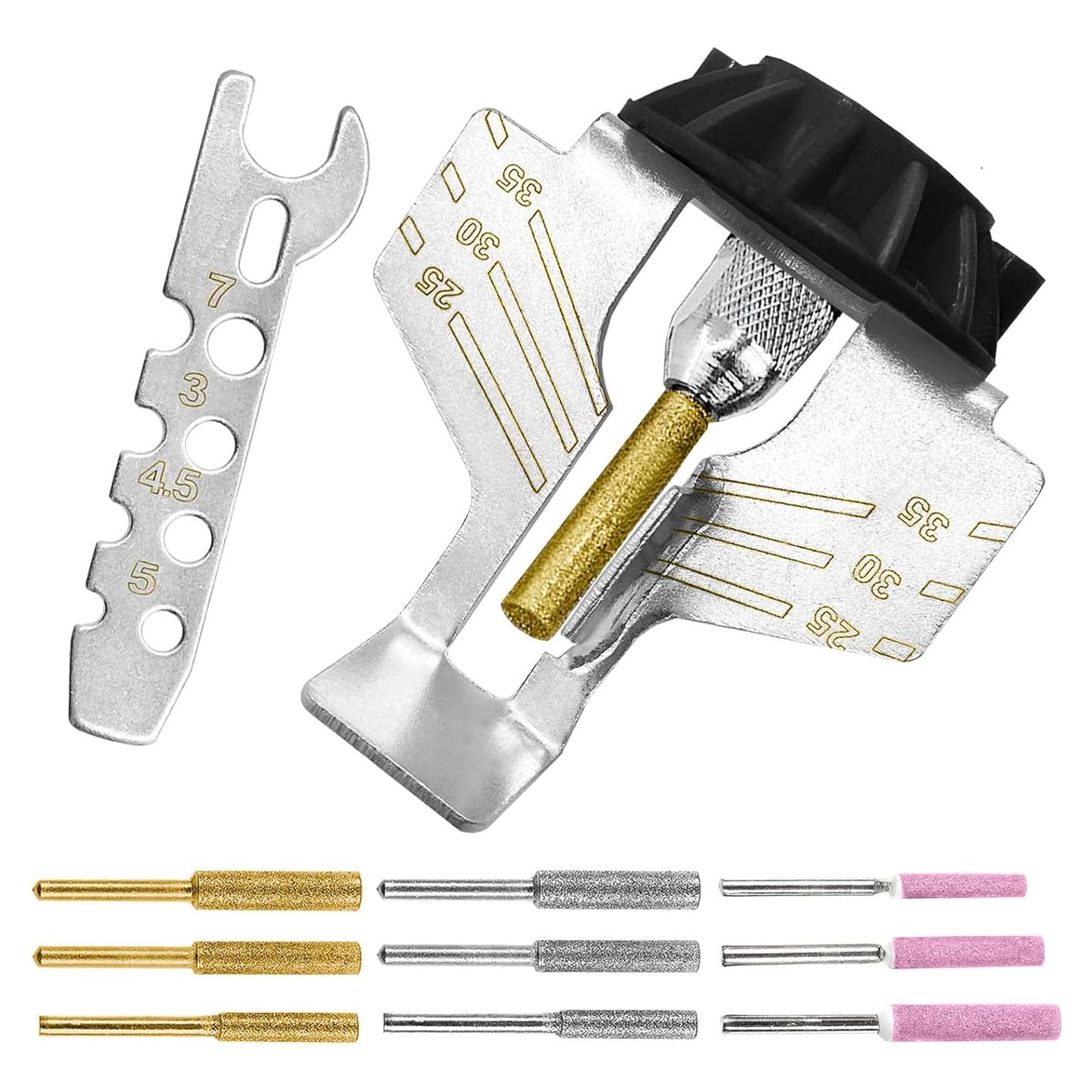 Kit de Afilado de Motosierra JONMON - 20 Piezas con Guía de Ángulo