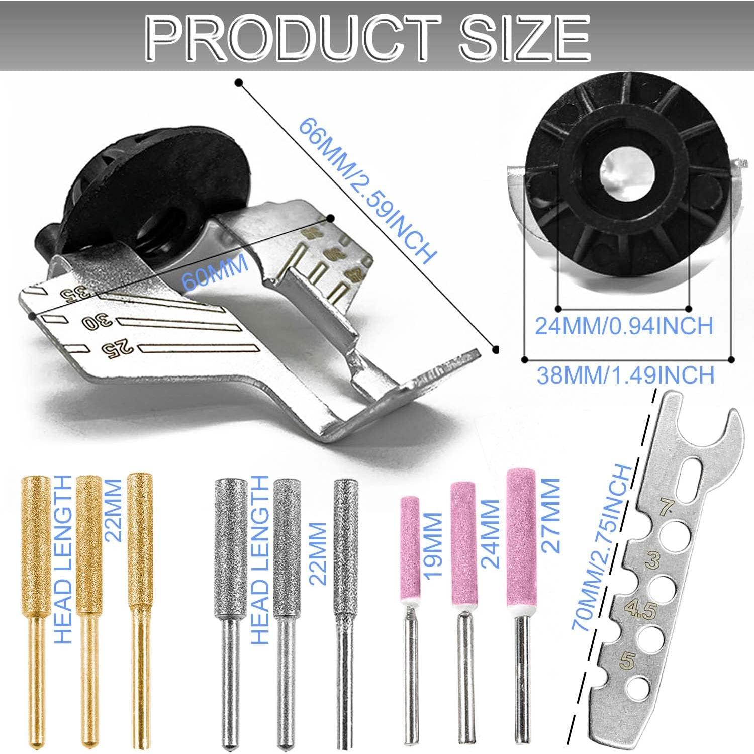 Kit de Afilado de Motosierra JONMON - 20 Piezas con Guía de Ángulo