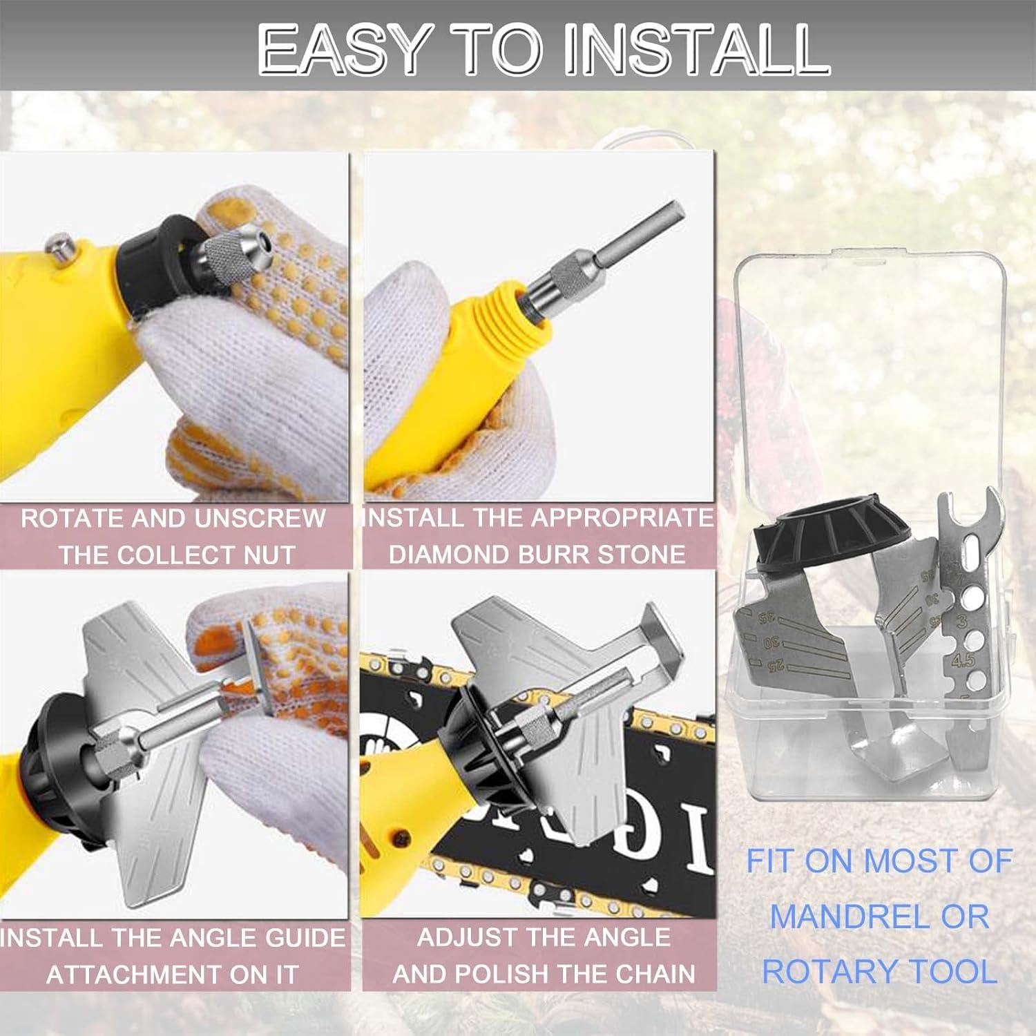 Kit de Afilado de Motosierra JONMON - 20 Piezas con Guía de Ángulo