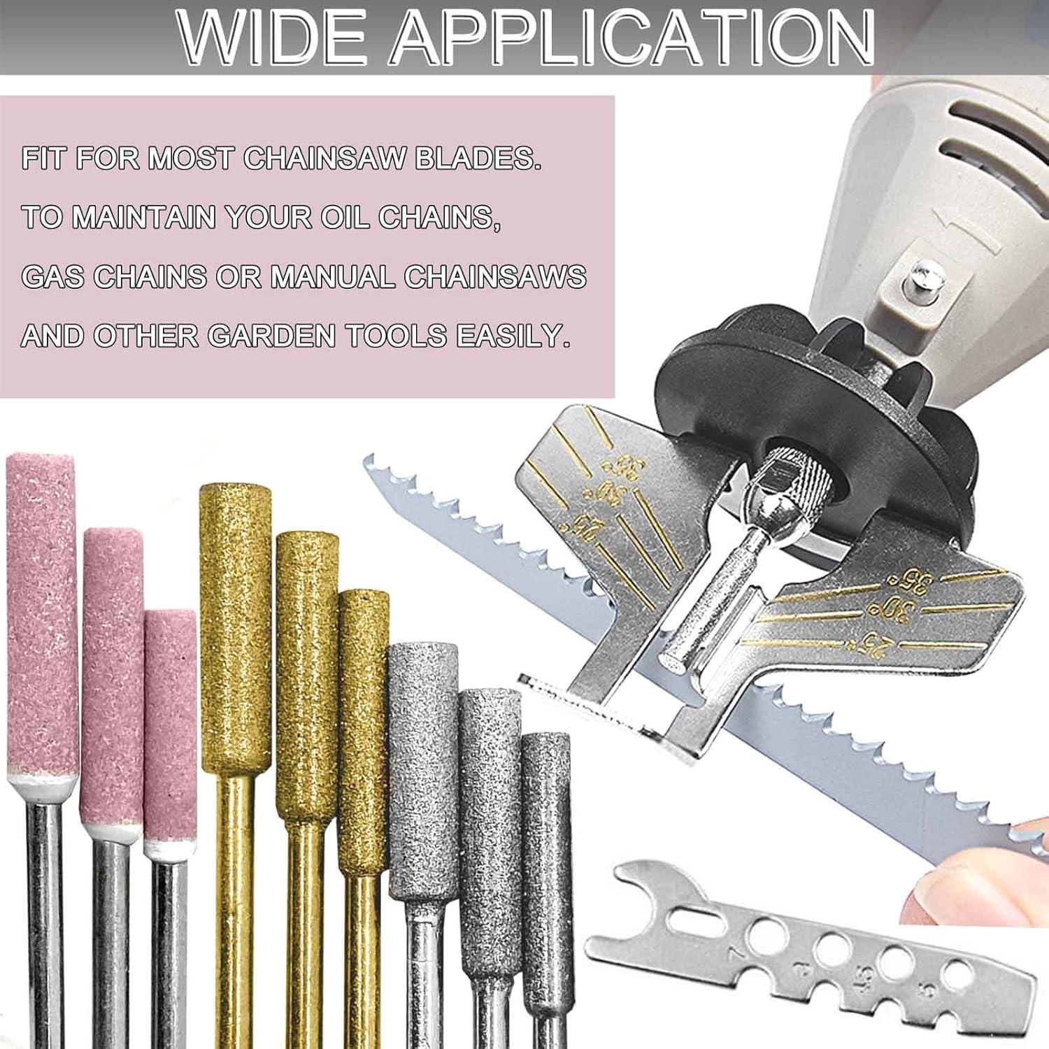 Kit de Afilado de Motosierra JONMON - 20 Piezas con Guía de Ángulo