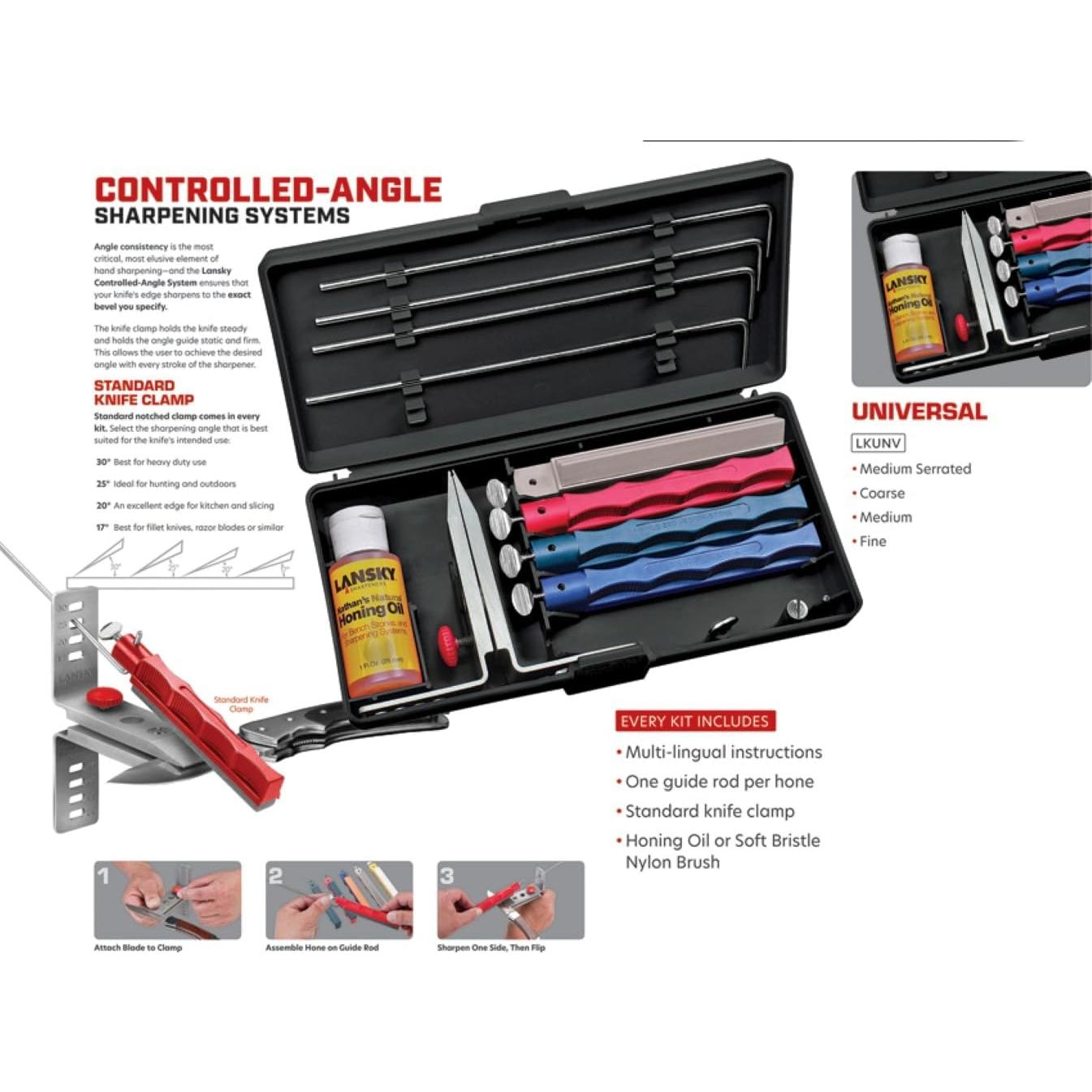 Herramienta de Afilado Lansky LKUNV Sistema Universal 4 Piedras