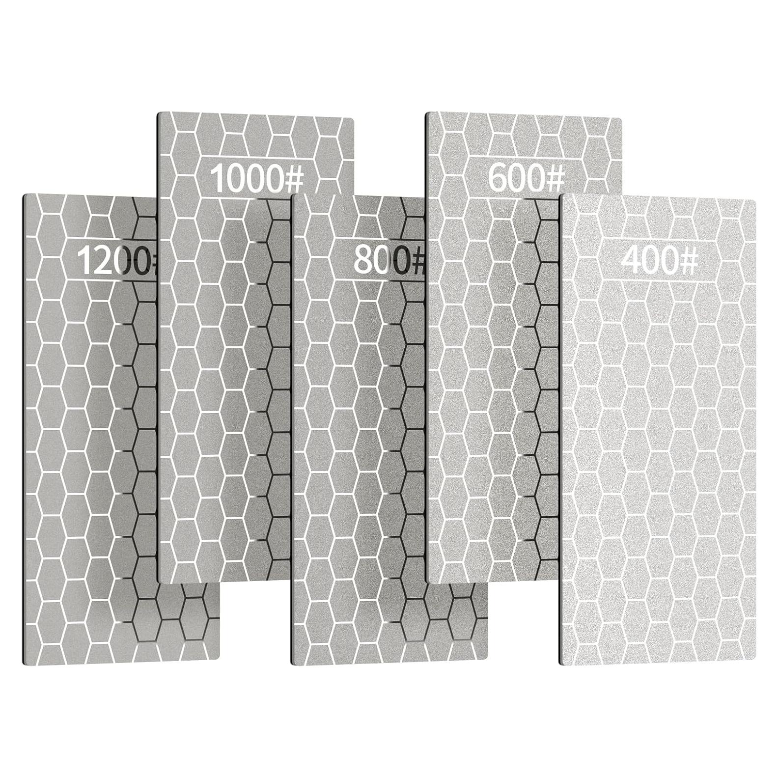 Kit de 5 Piedras de Afilar de Diamante Kalolary 400-1200 Grano