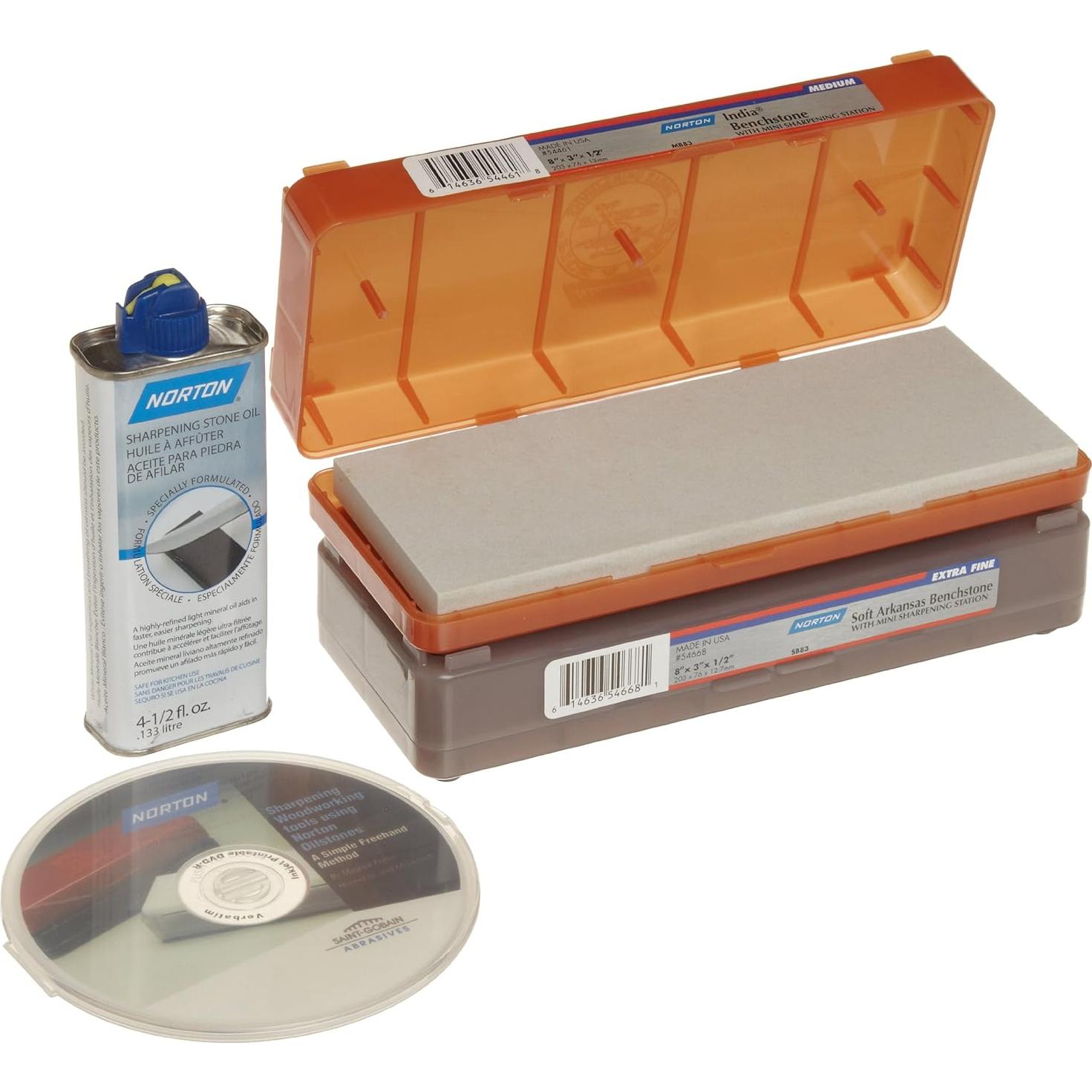 Kit de Afilado Norton 39868 - 2 Piedras de Aceite y Aceite