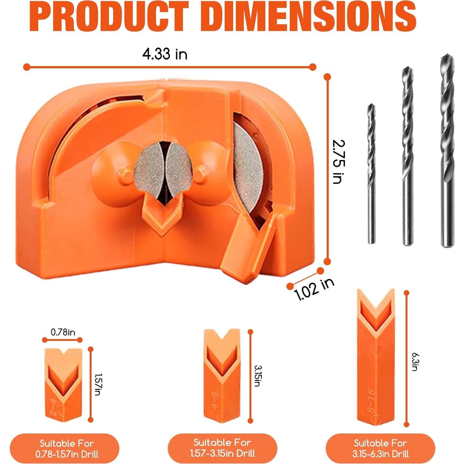Afilador de Brocas BUXUNA Portátil 11.2x6.3 cm para Brocas 2-16 mm
