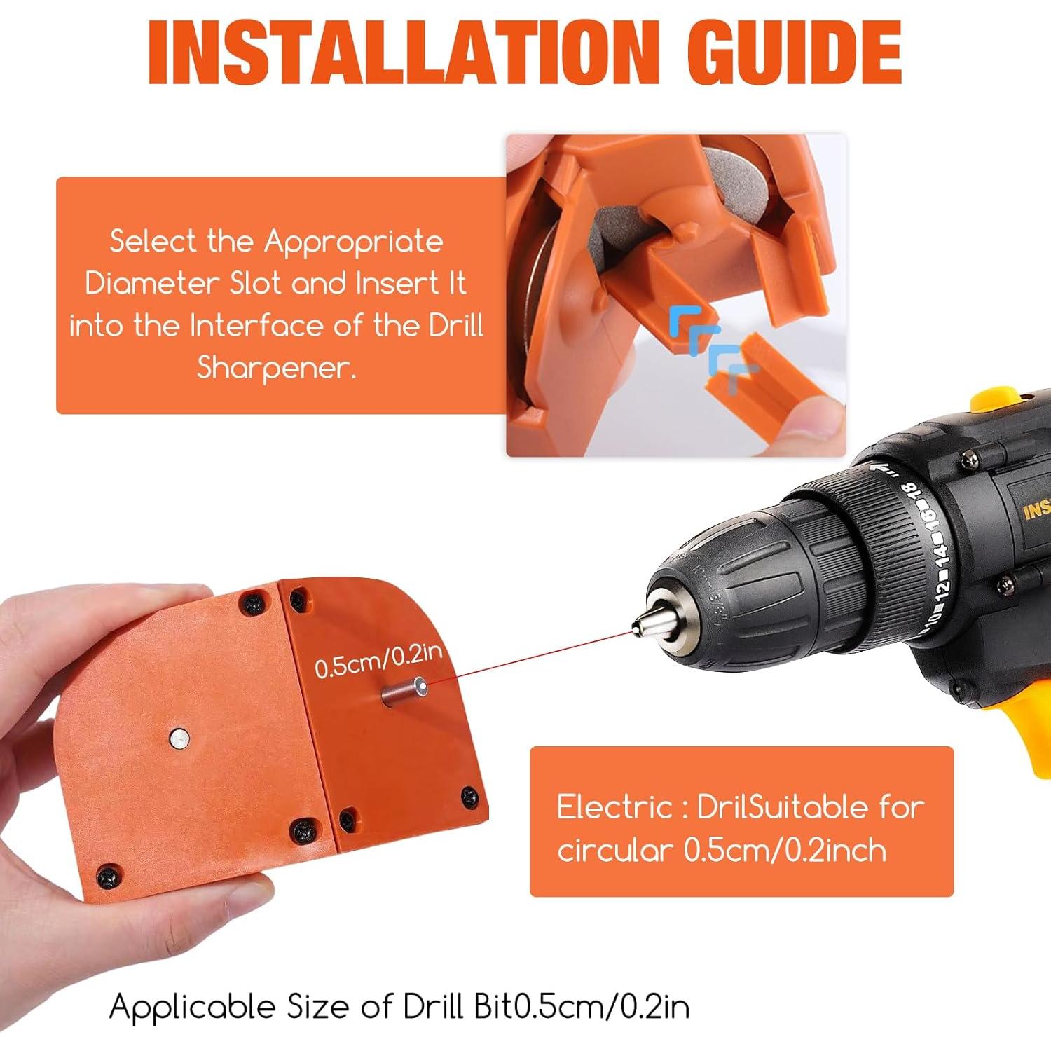 Afilador de Brocas BUXUNA Portátil 11.2x6.3 cm para Brocas 2-16 mm
