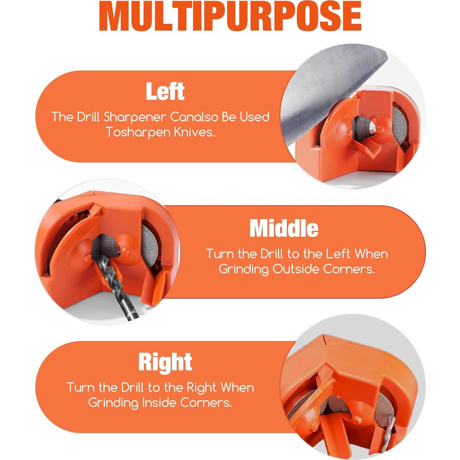 Afilador de Brocas BUXUNA Portátil 11.2x6.3 cm para Brocas 2-16 mm