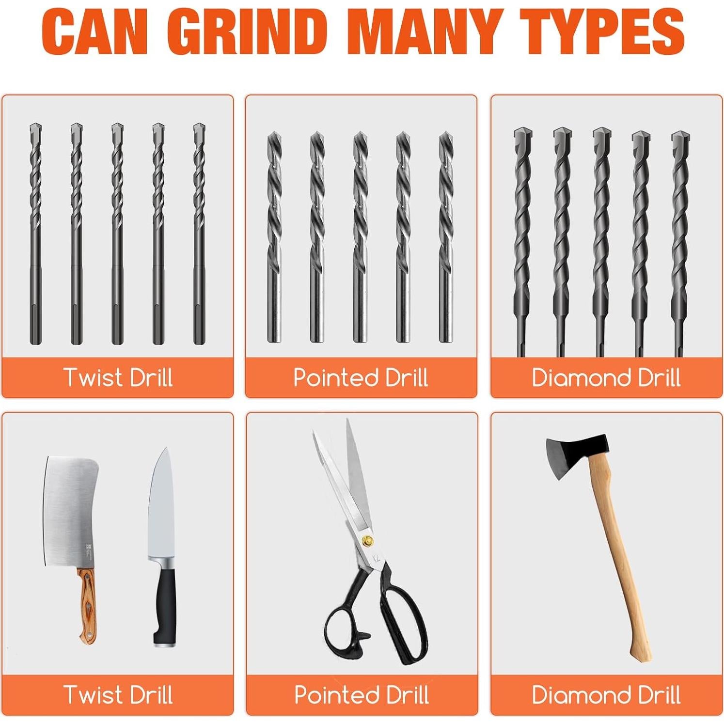 Afilador de Brocas BUXUNA Portátil 11.2x6.3 cm para Brocas 2-16 mm